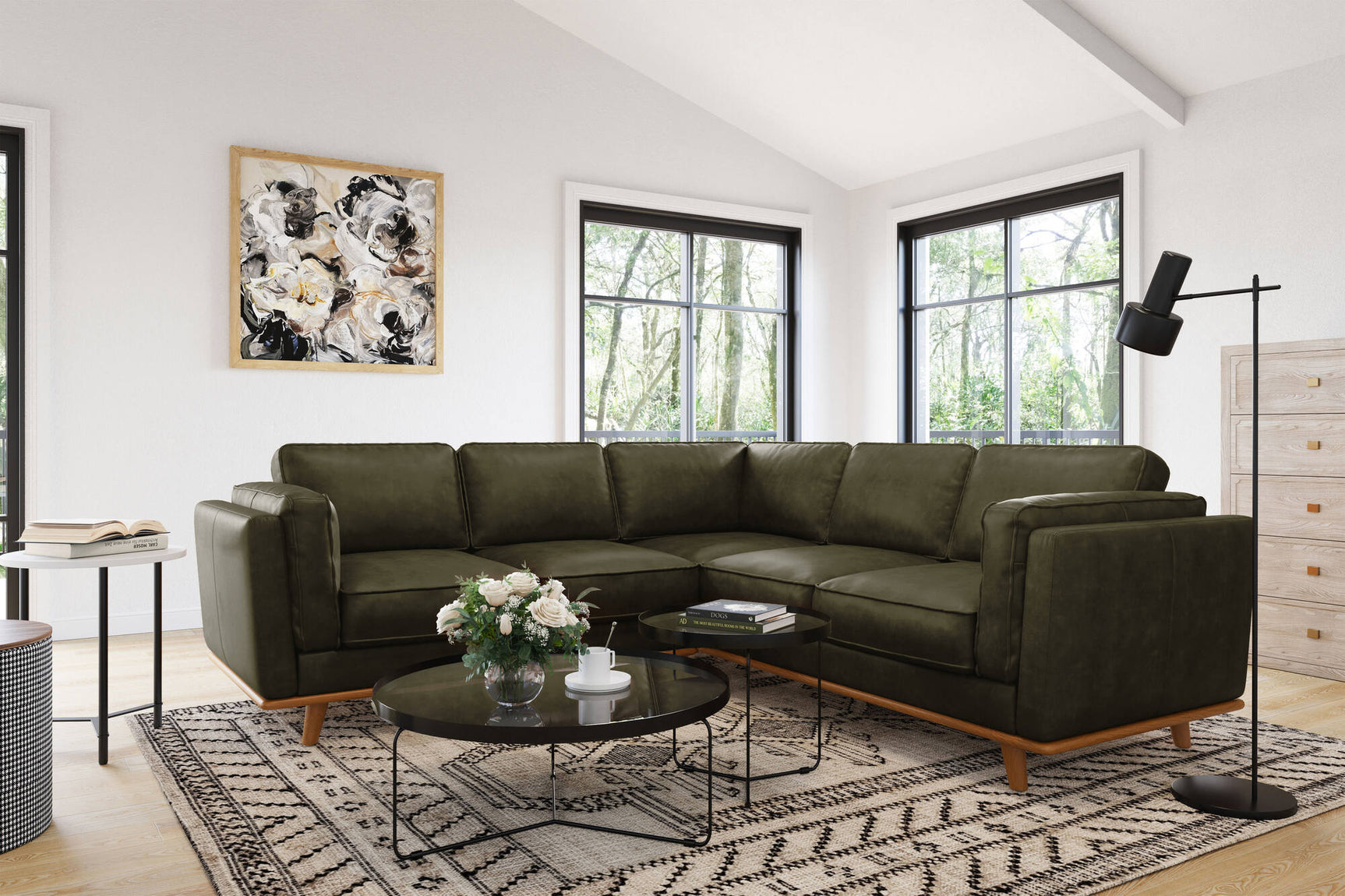 Artisan Leather Corner Sectional Sofa