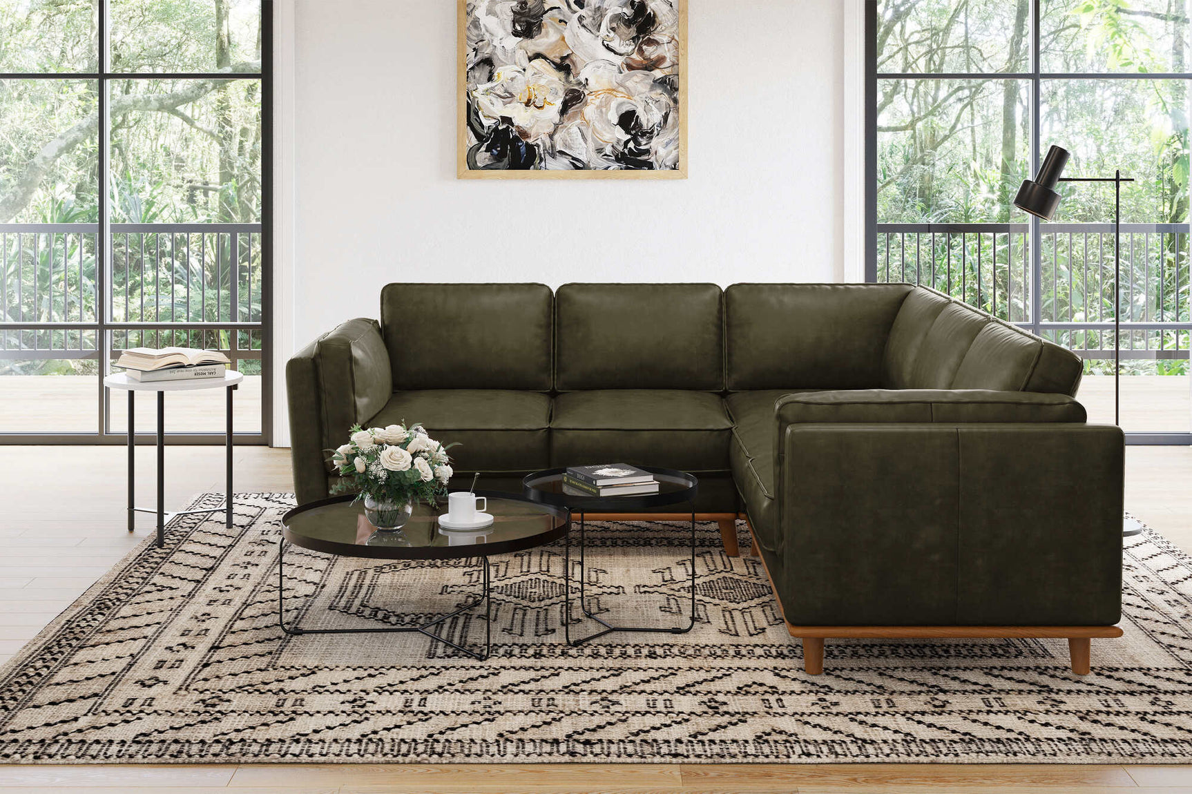 Artisan Leather Corner Sectional Sofa