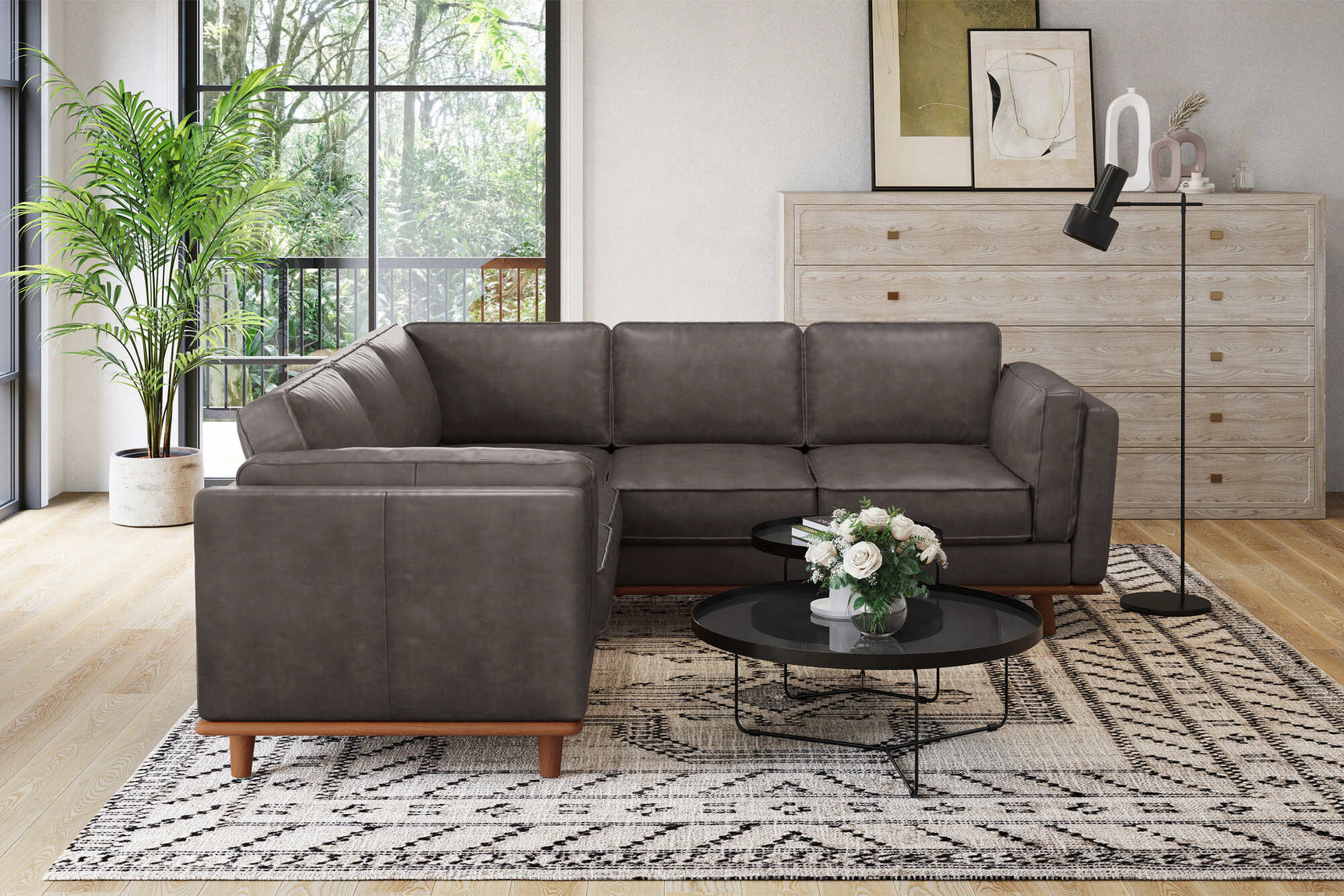 Artisan Leather Corner Sectional Sofa