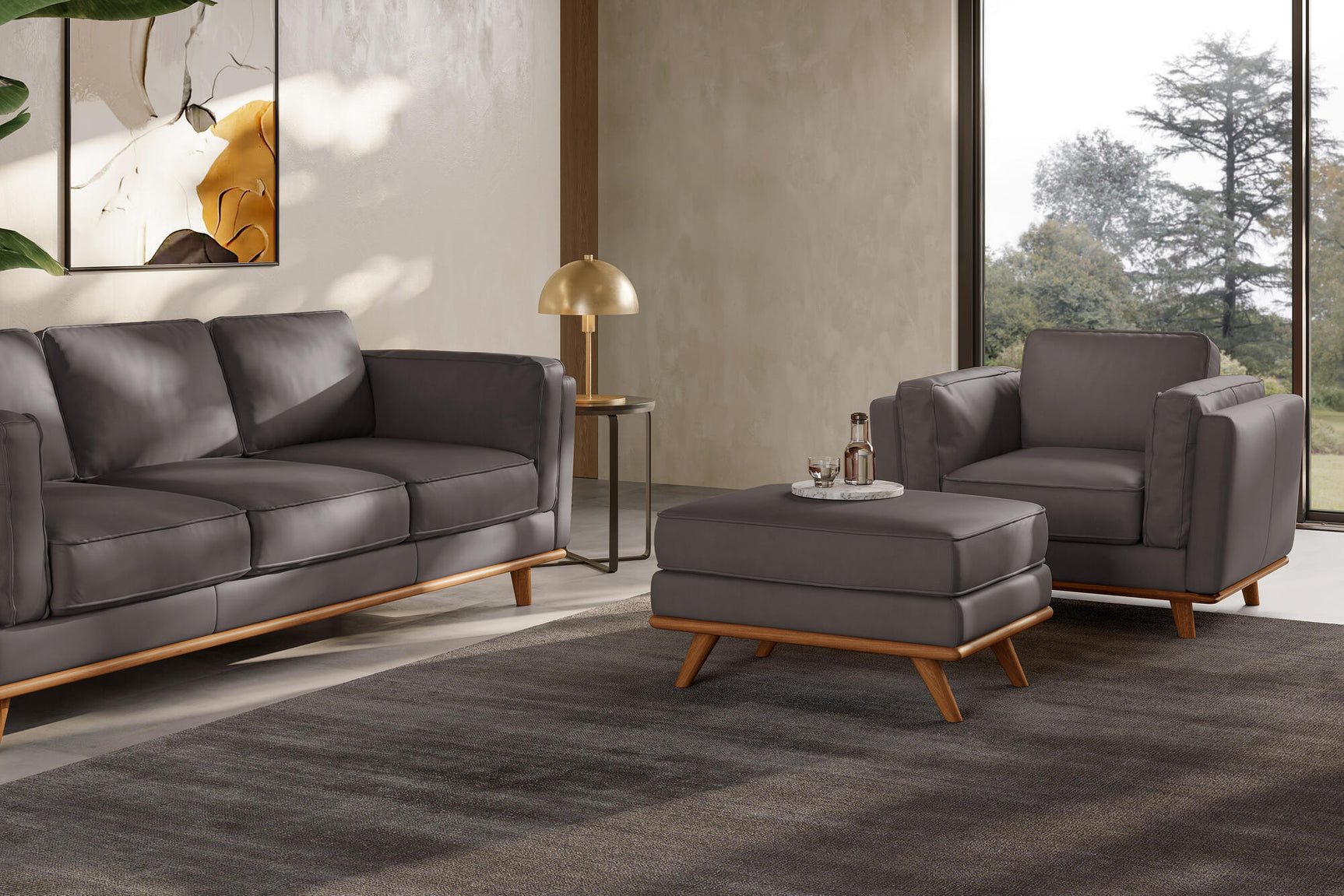 Artisan Leather Ottoman