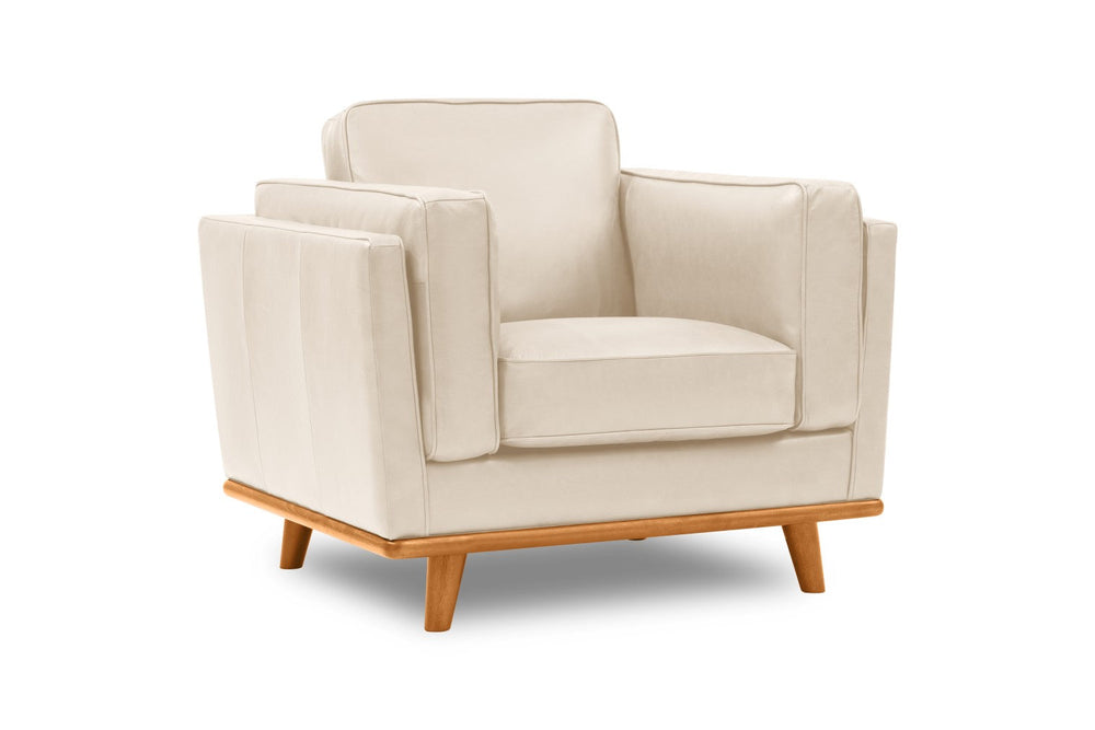 Valencia Artisan Top Grain Leather Accent Chair, Beige