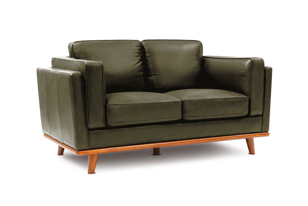 Artisan Top Grain Leather Loveseat for Living Rooms Right side diagram White background picture