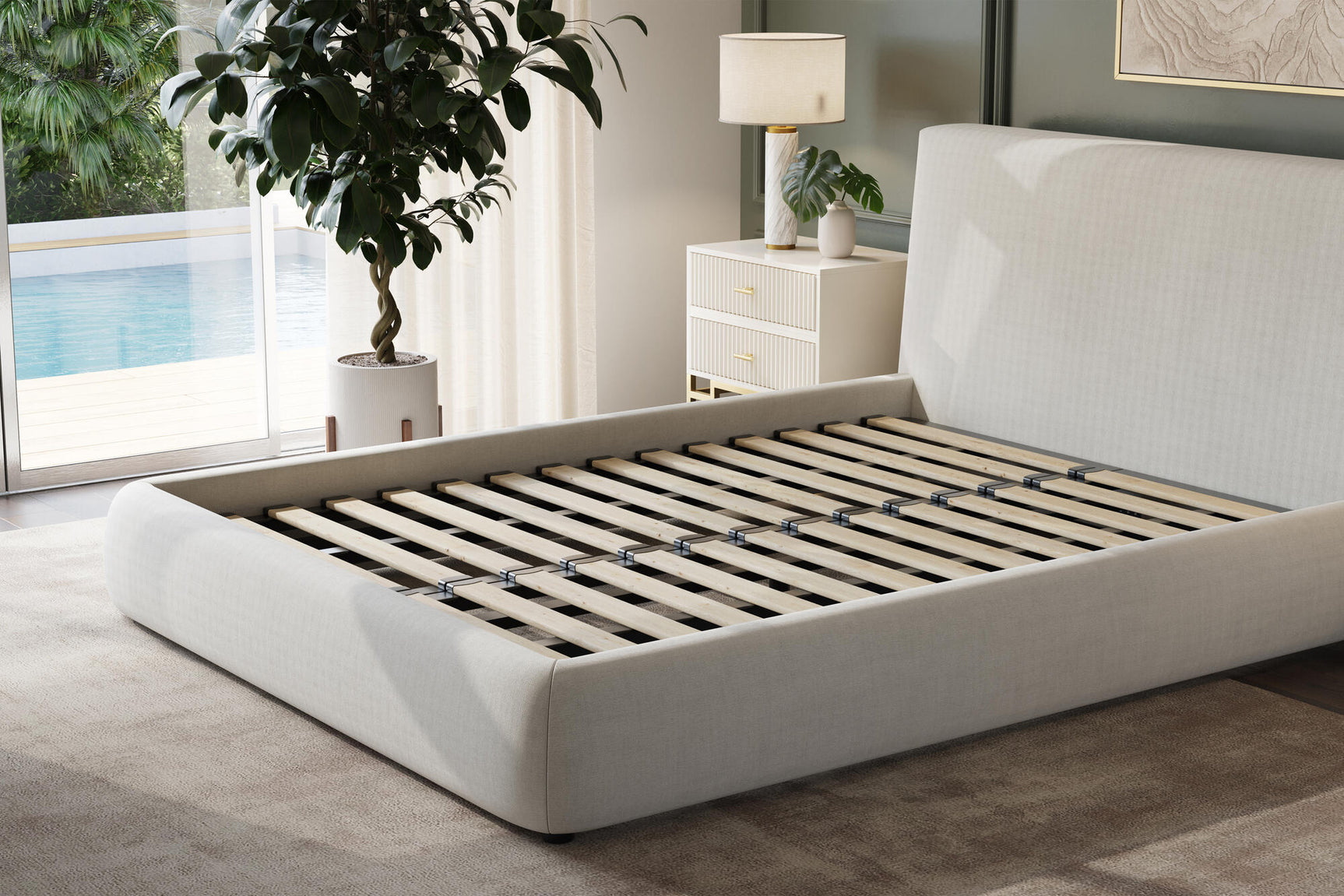Aubrey Fabric Upholstered Bed Frame
