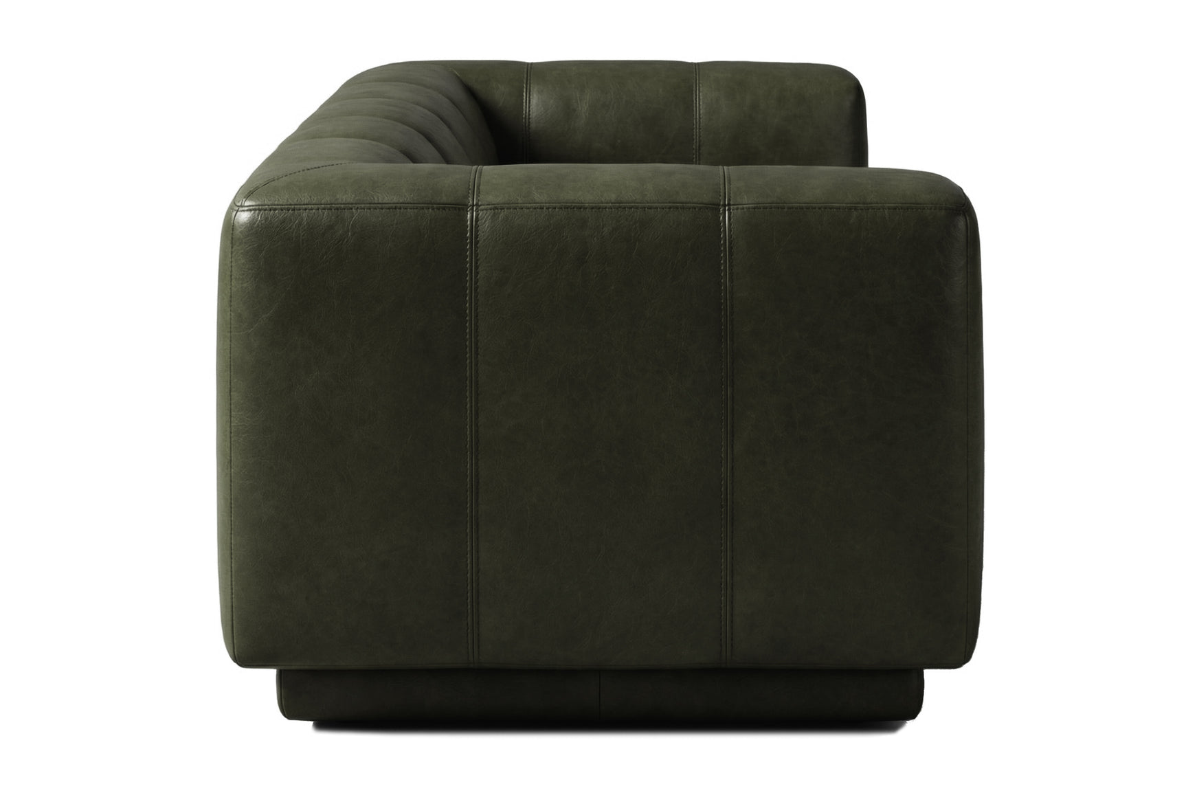 Bellara Modern Channel-Tufted Leather Sofa