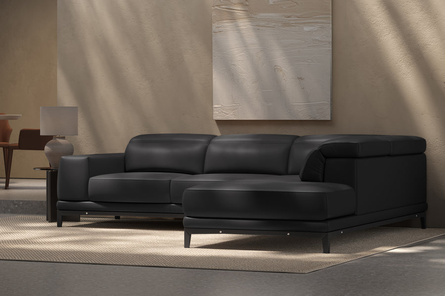 Valletta Leather Corner Sectional Sofa