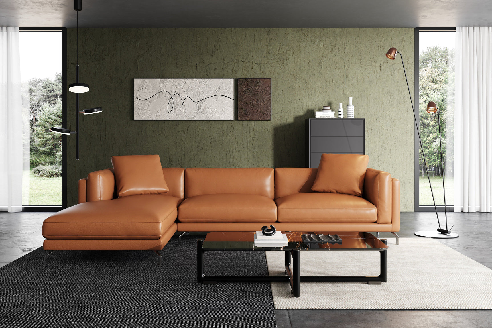 Zadar Leather Sectional Sofa