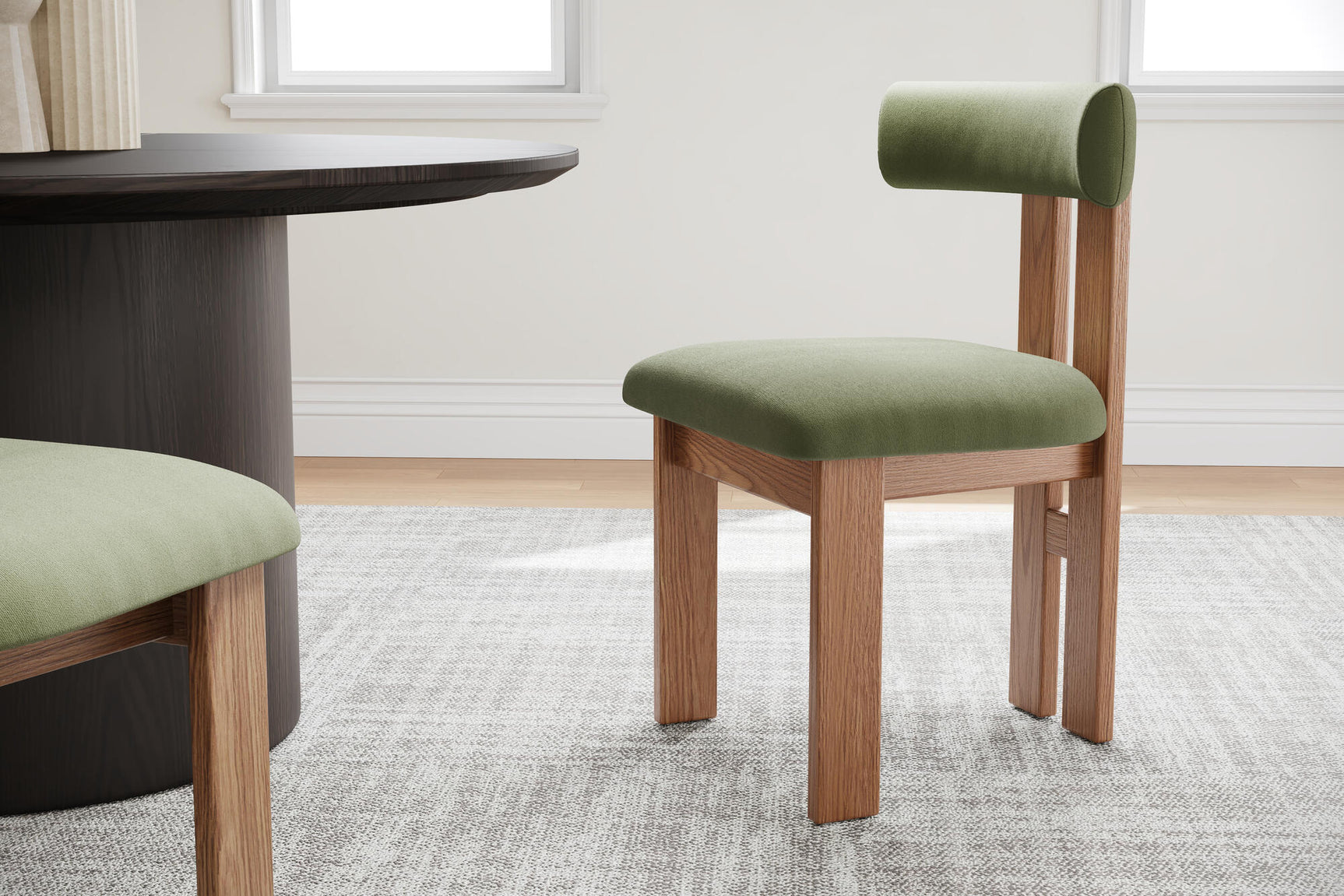 Carlo Faux Mohair Velvet Dining Chair (Set of 2)