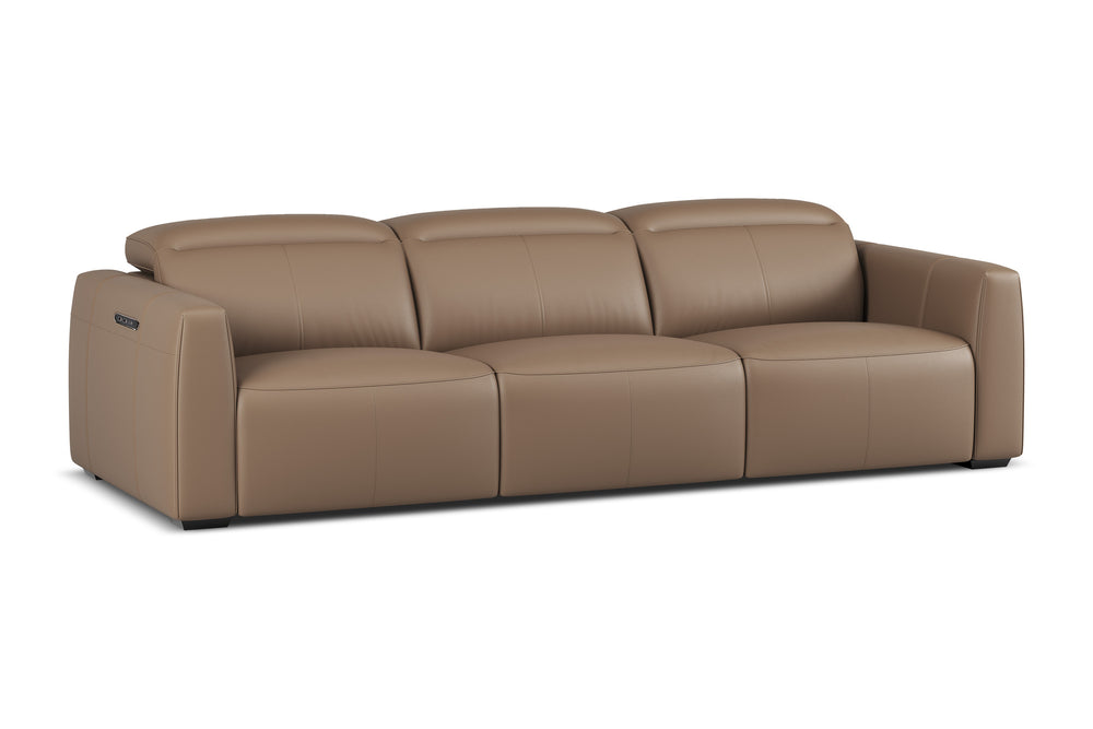 Valencia Carmen Leather Three Seats with Dual Recliner Sofa, Brown