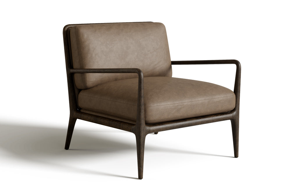 Valencia Cassian Full-Aniline Leather Accent Chair, Brown