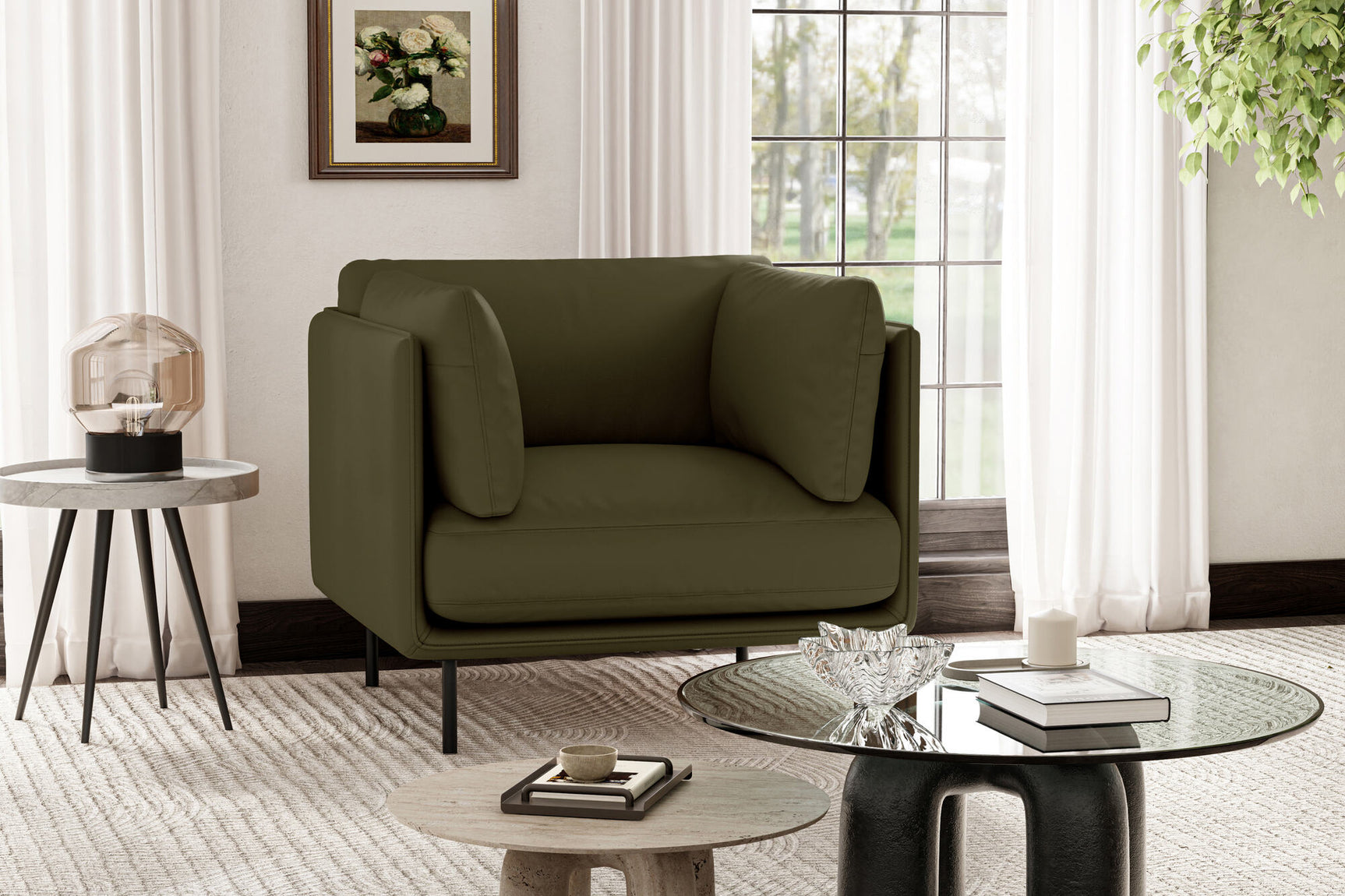 Chloe Leather Accent Chair