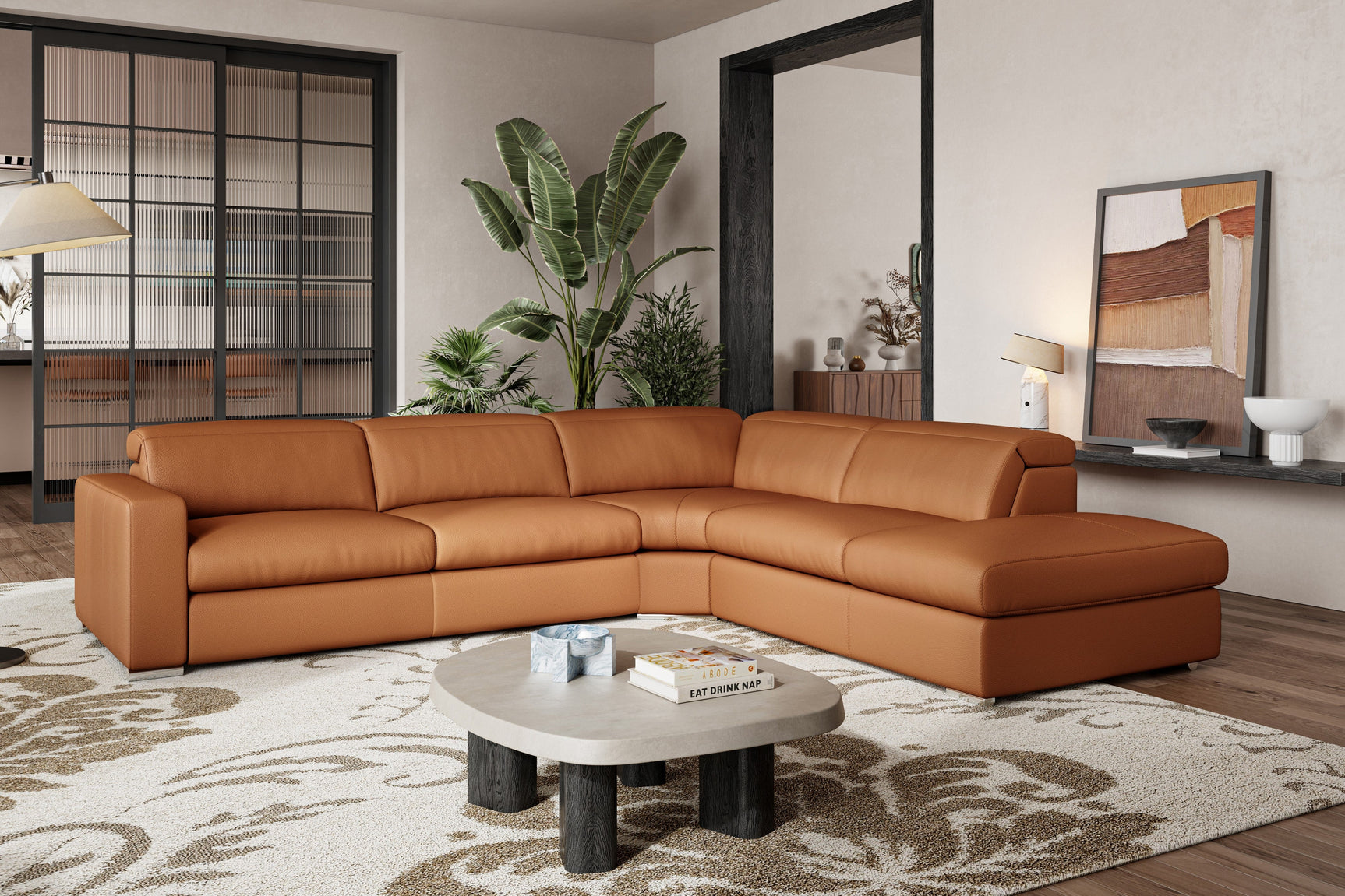Clara Leather Recliner Sectional Sofa