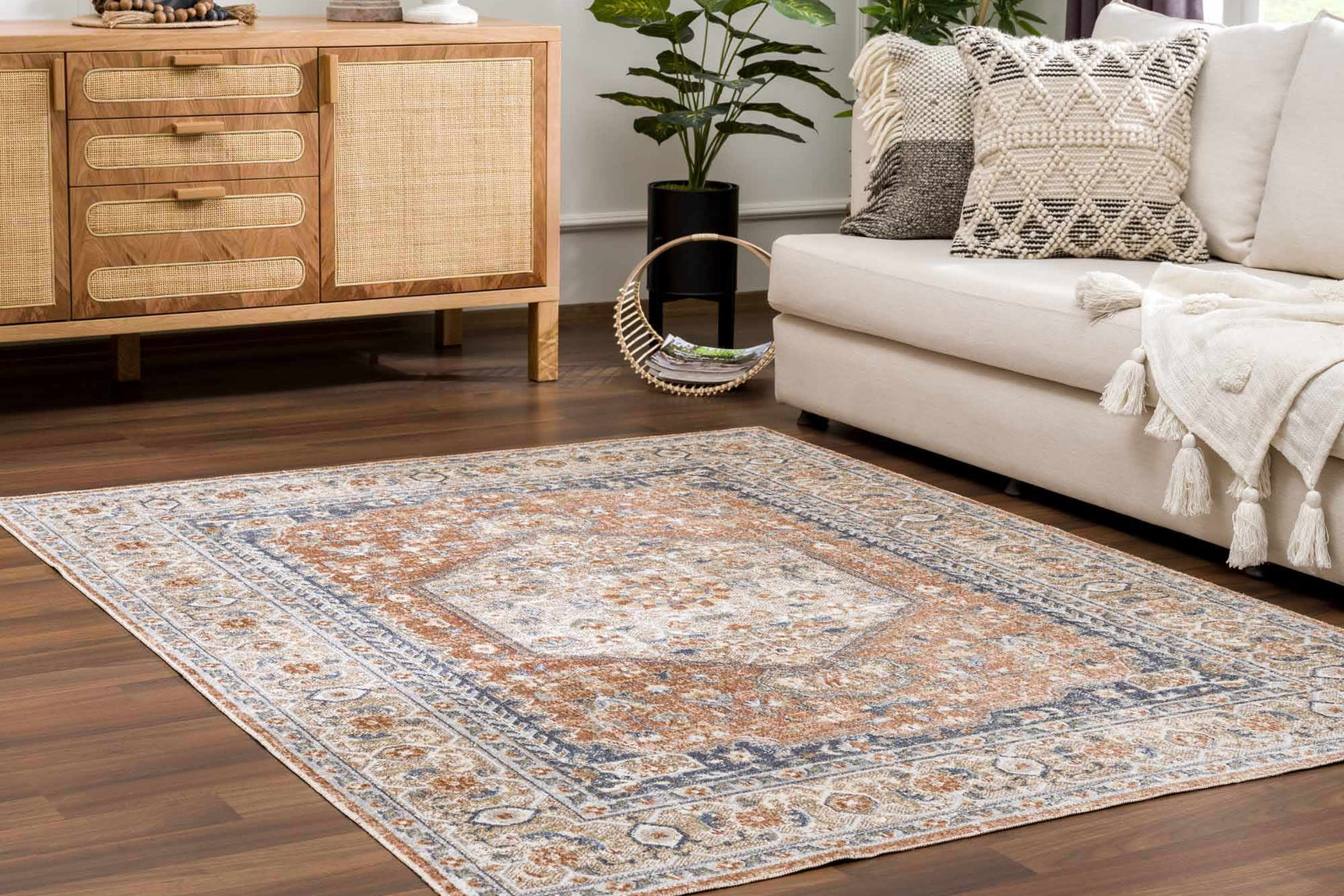 Gael Rust Boutique Washable Rug