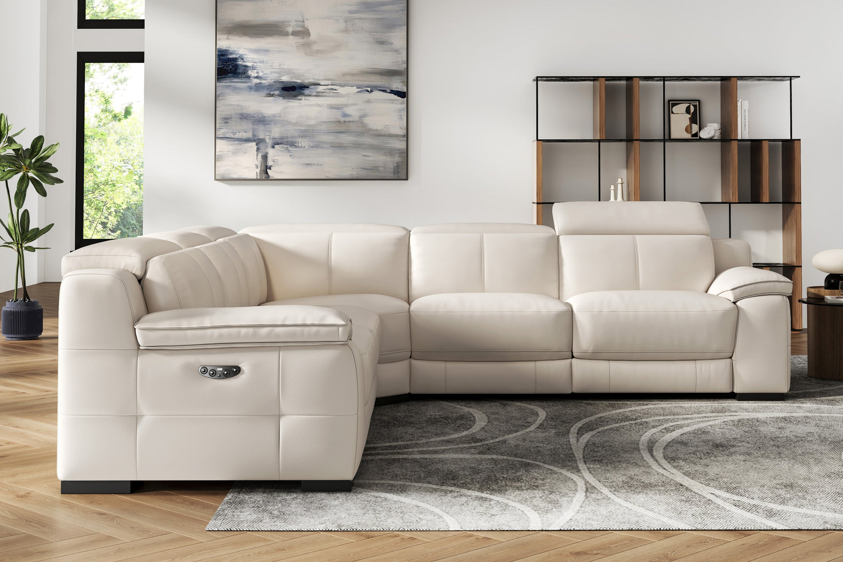Ellie Leather Corner Sectional Sofa