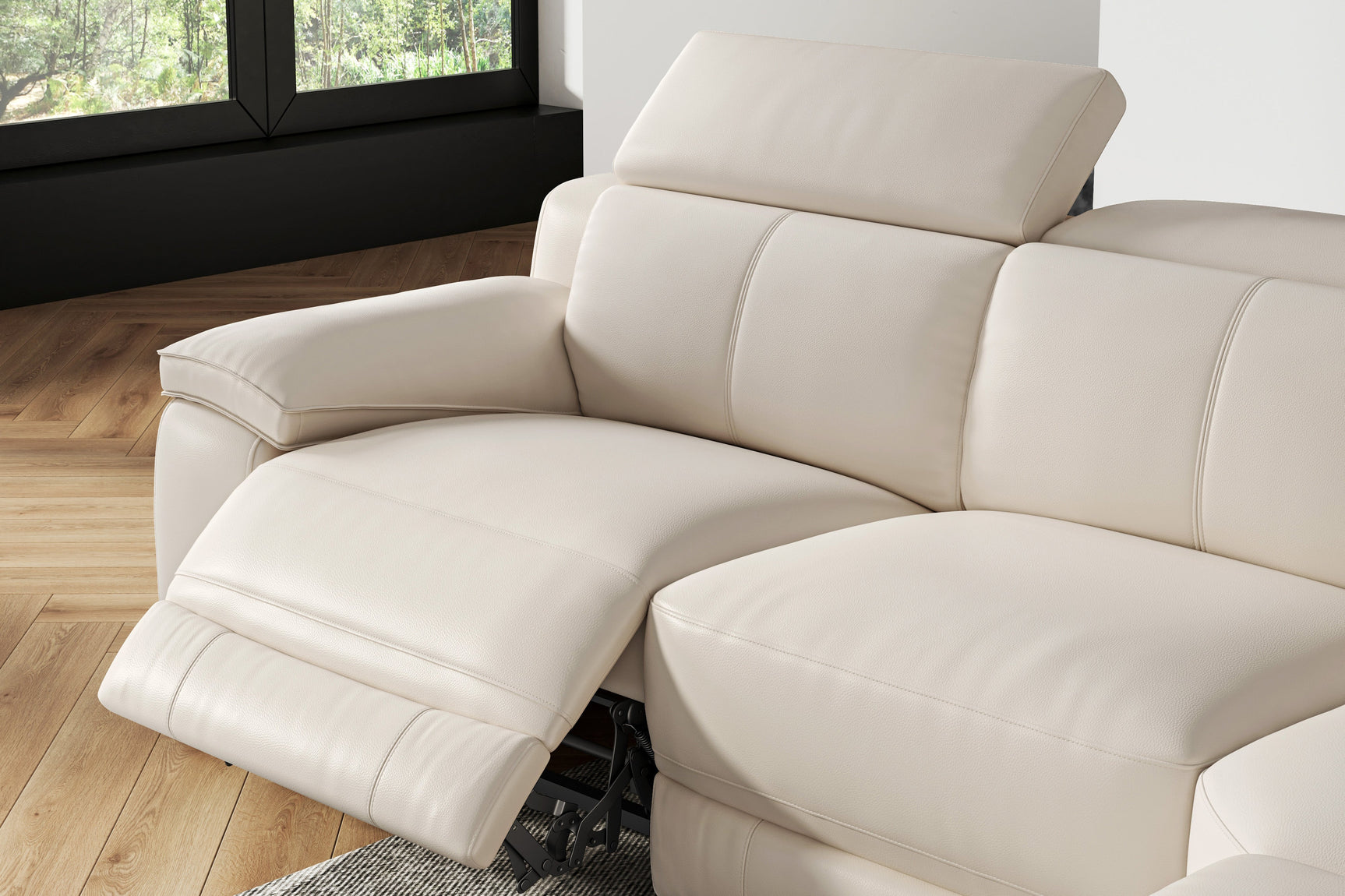 Ellie Leather Corner Sectional Sofa