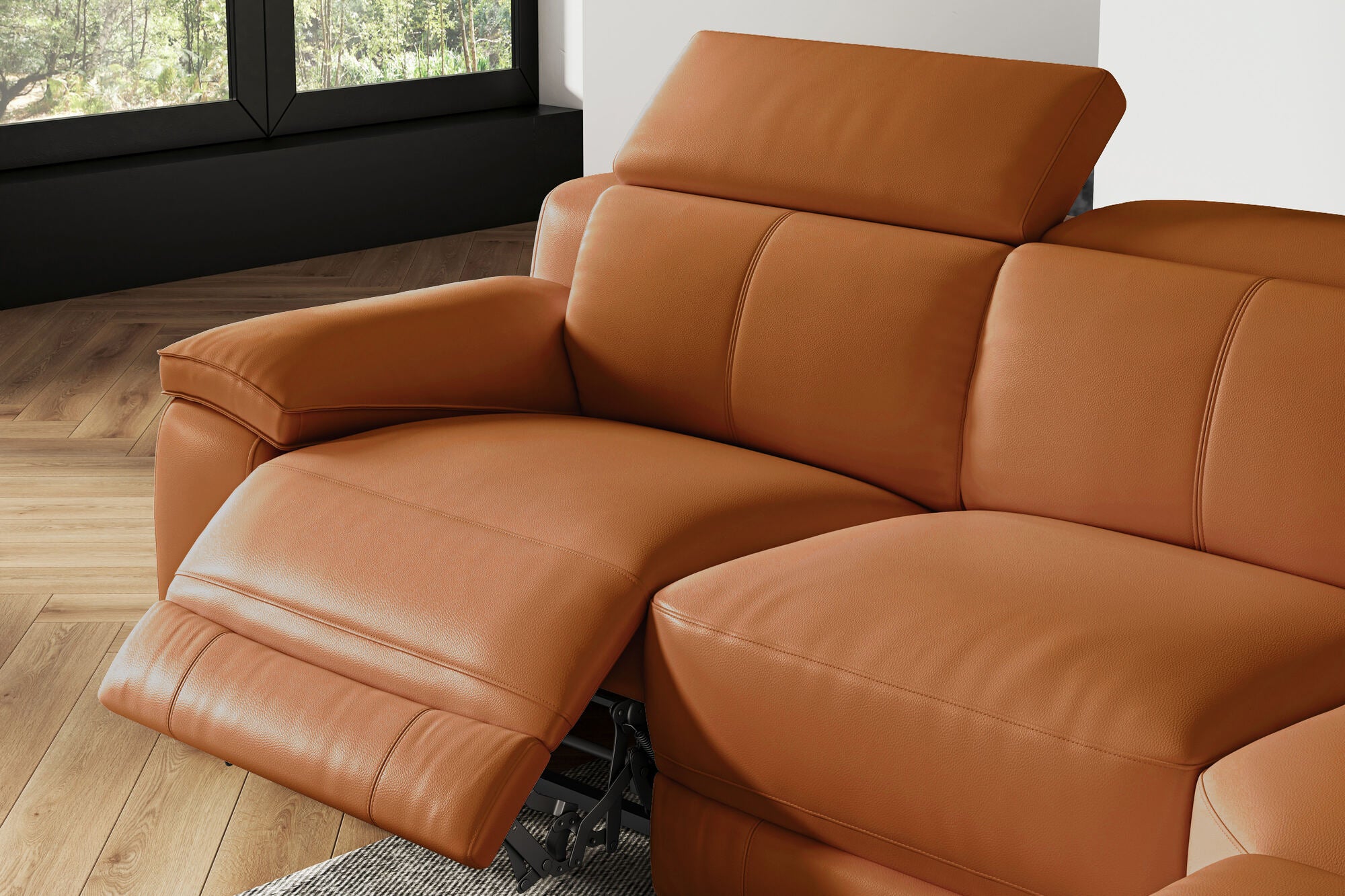 Ellie Leather Corner Sectional Sofa