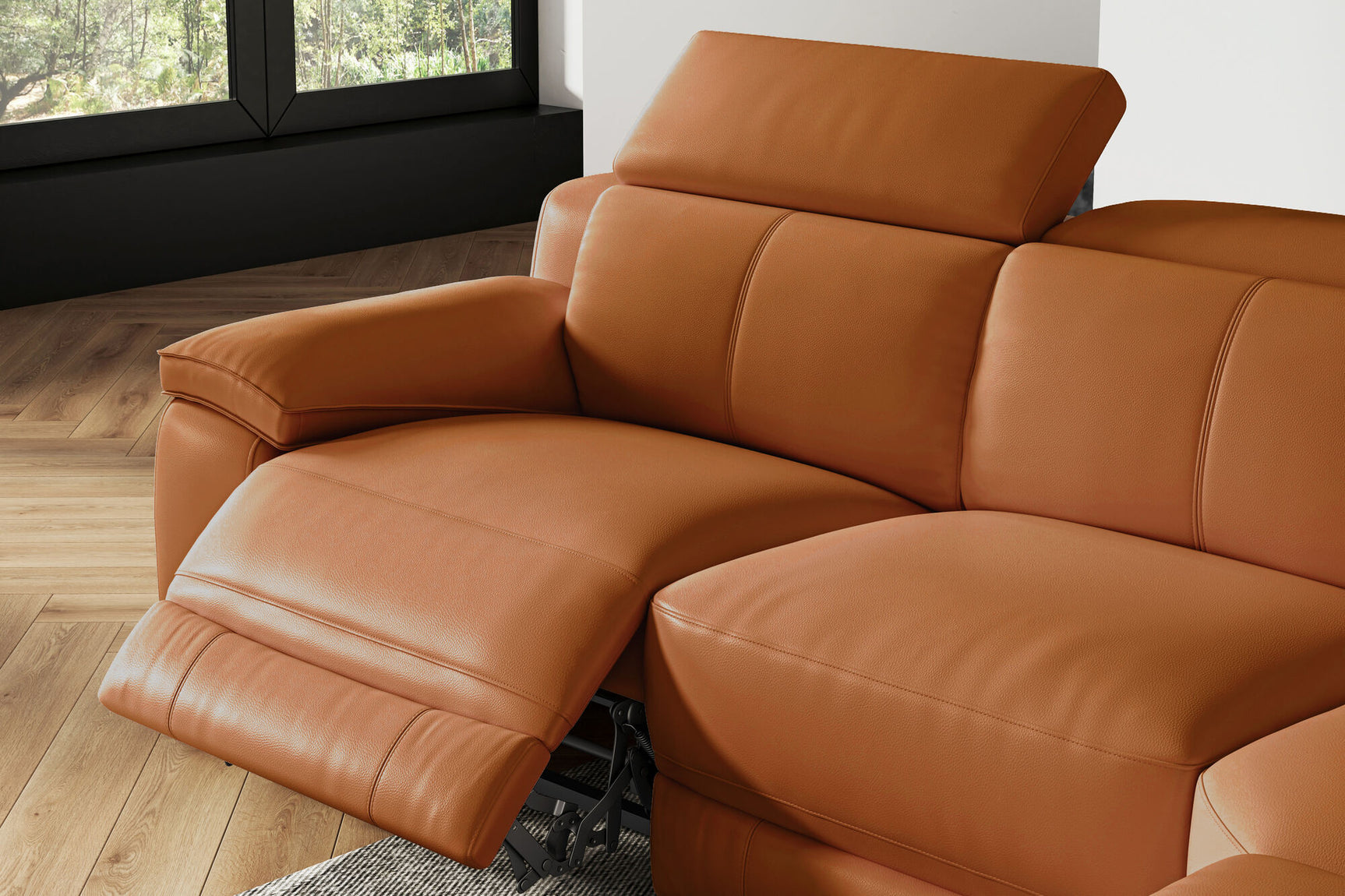 Ellie Leather Corner Sectional Sofa