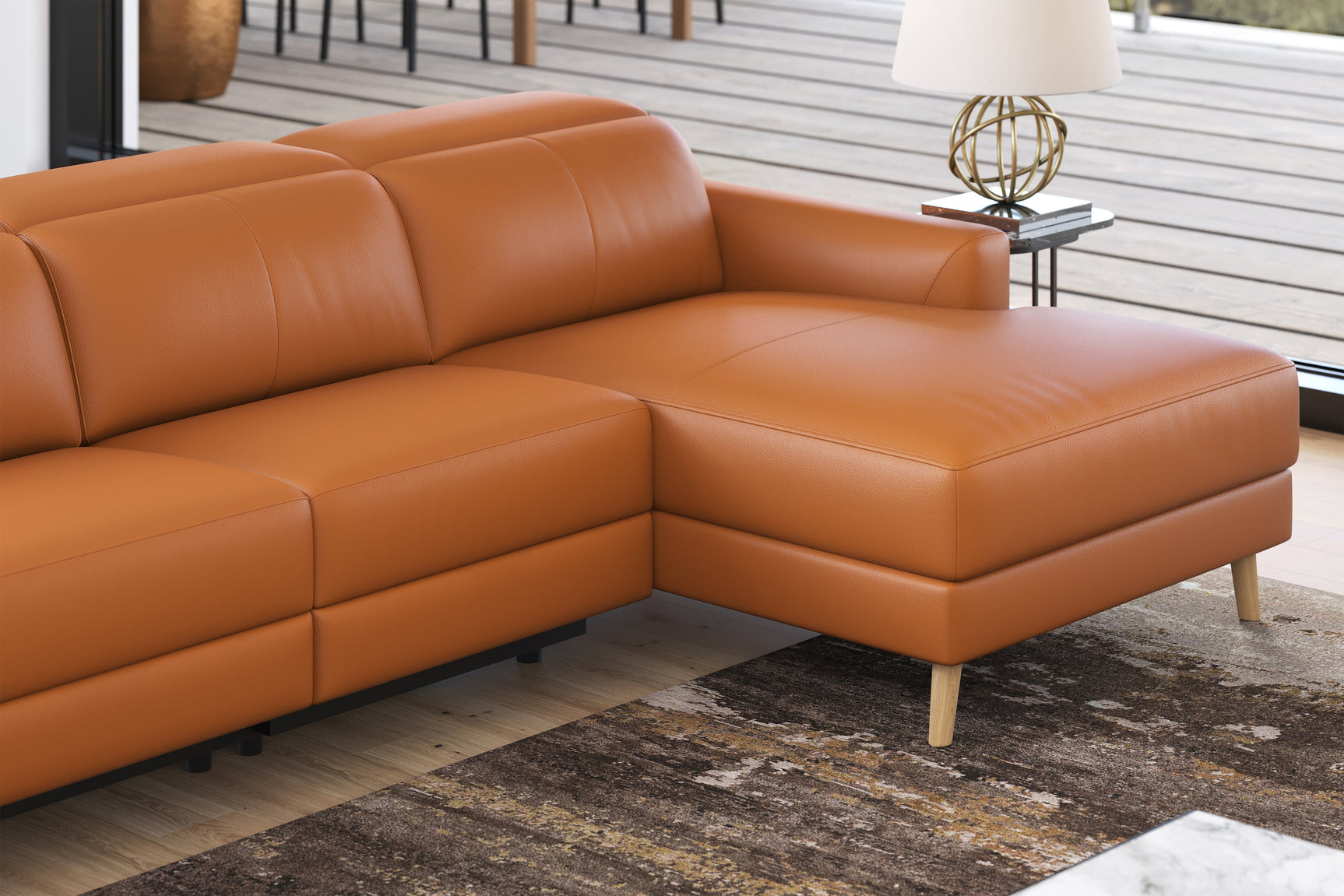 Elodie Leather Recliner Sectional Sofa