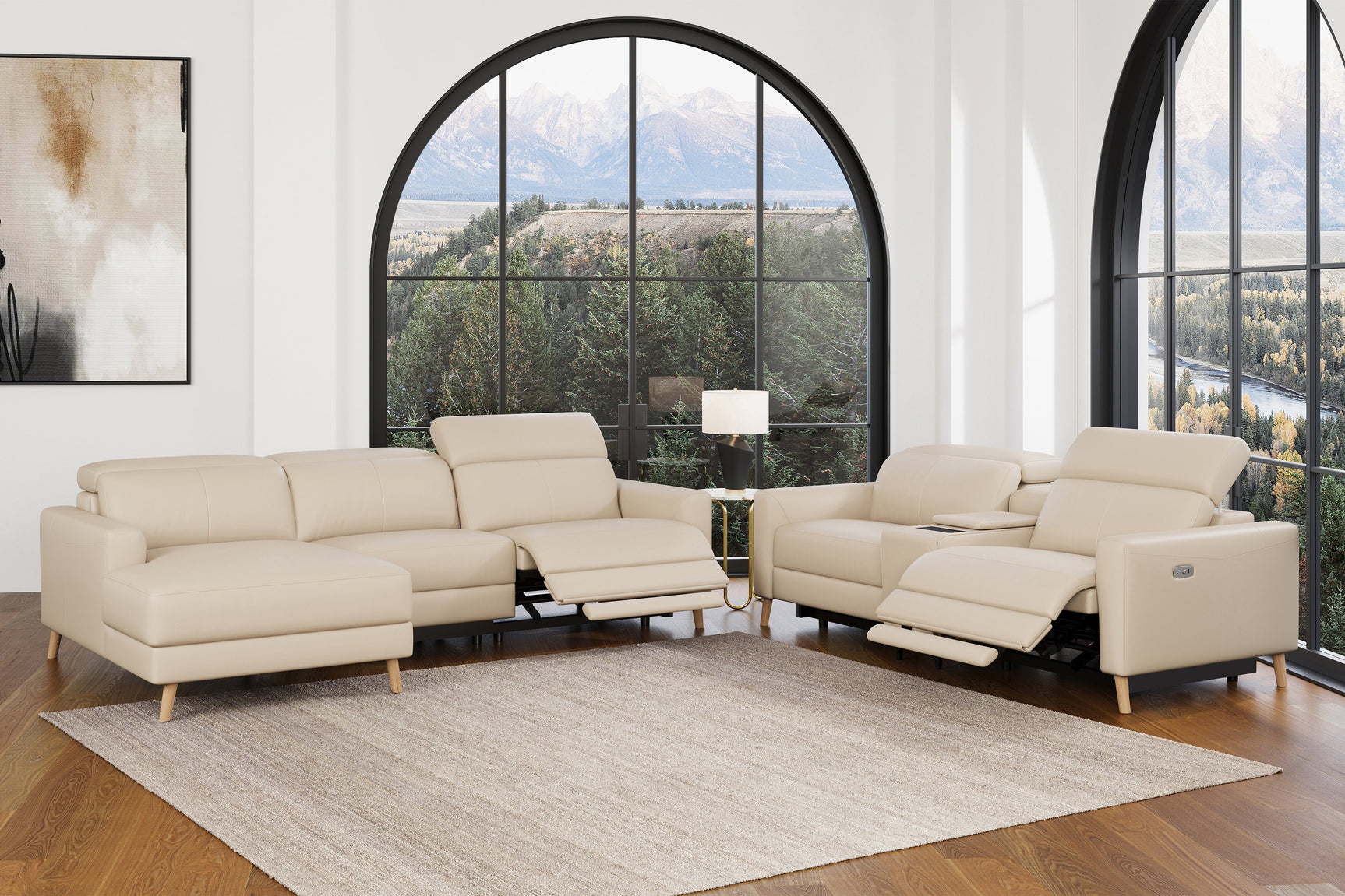Elodie Leather Recliner Sectional Sofa