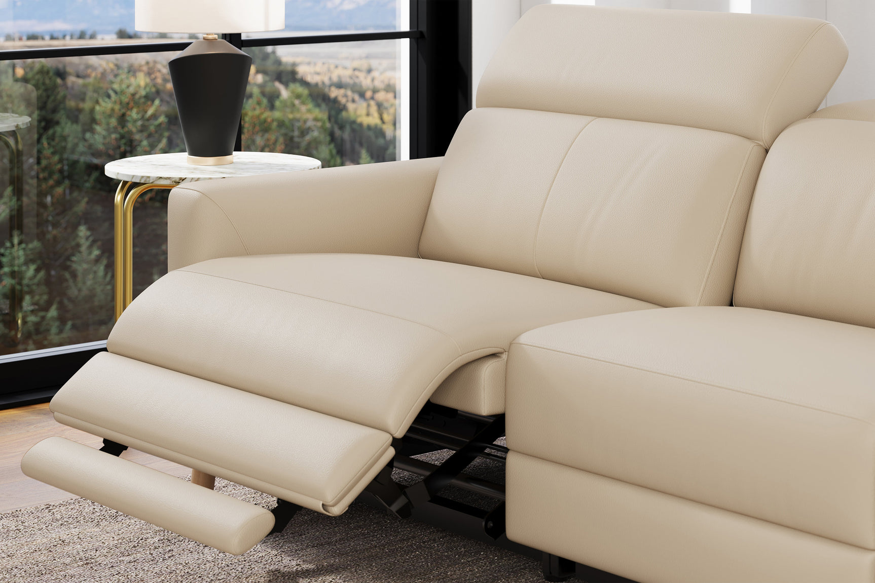 Elodie Leather Recliner Sectional Sofa