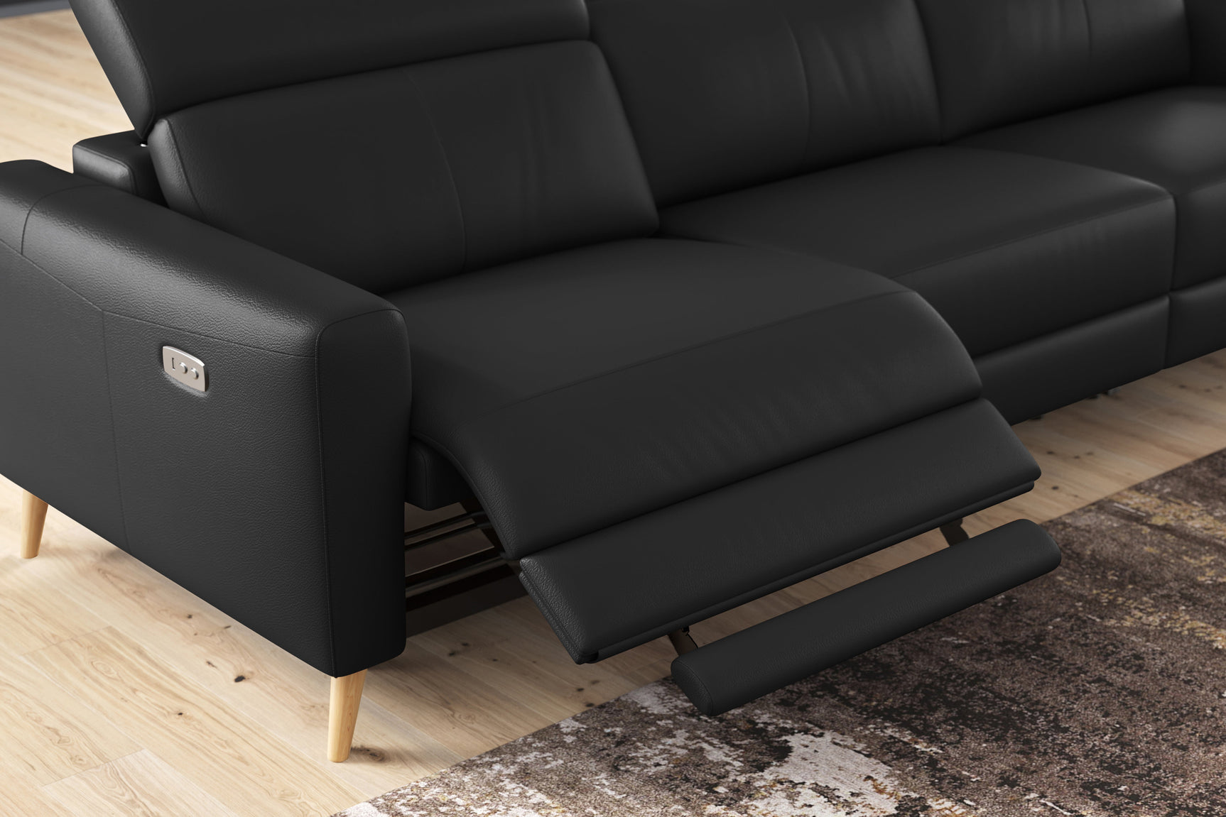 Elodie Leather Recliner Sectional Sofa