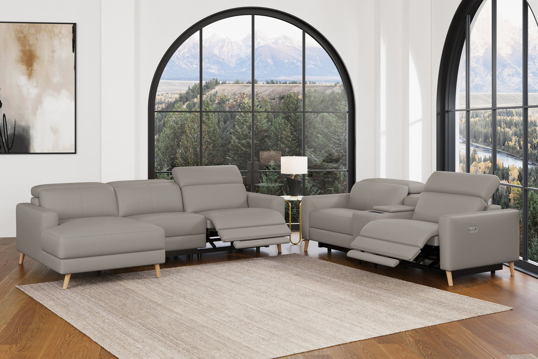 Elodie Leather Recliner Sectional Sofa