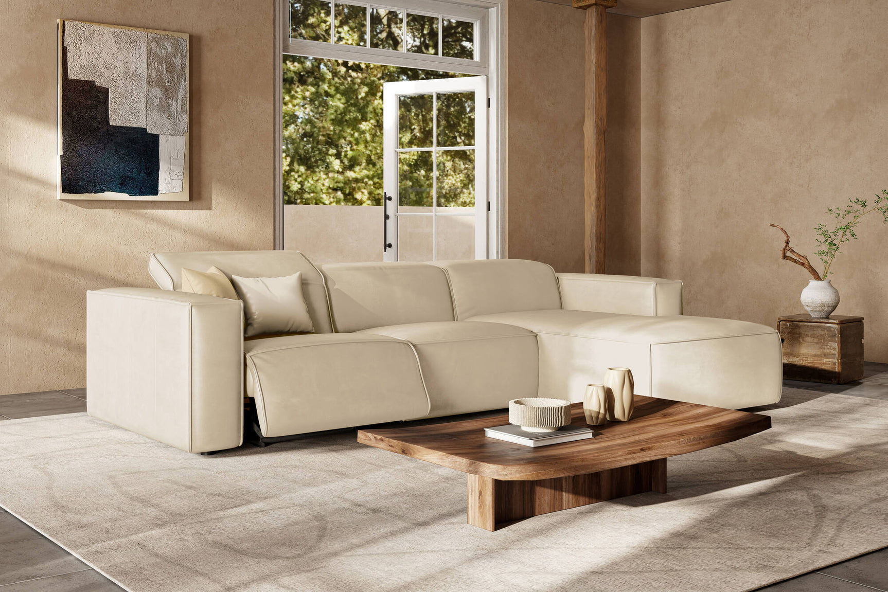 Emery Leather Recliner Sectional Sofa