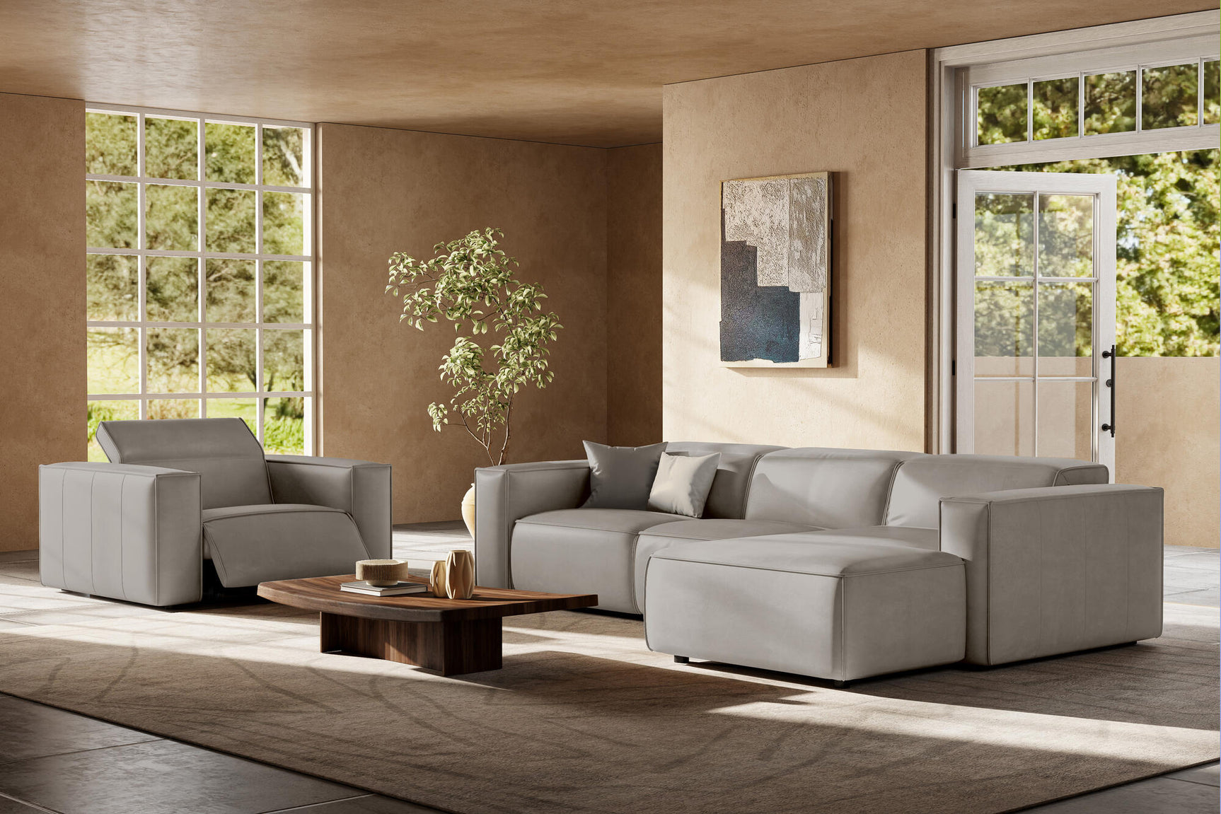 Emery Leather Recliner Accent Chair