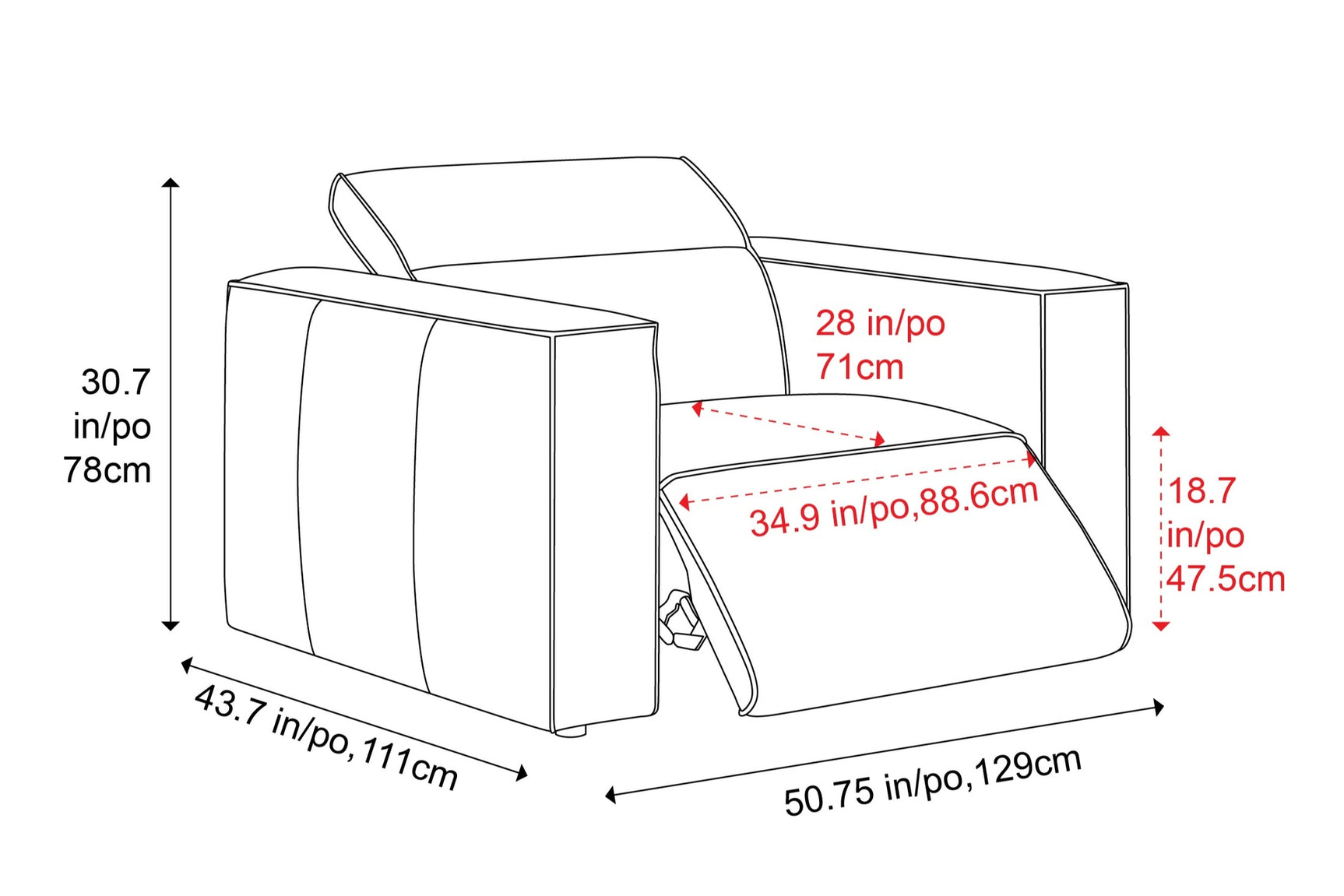 Emery Leather Recliner Accent Chair
