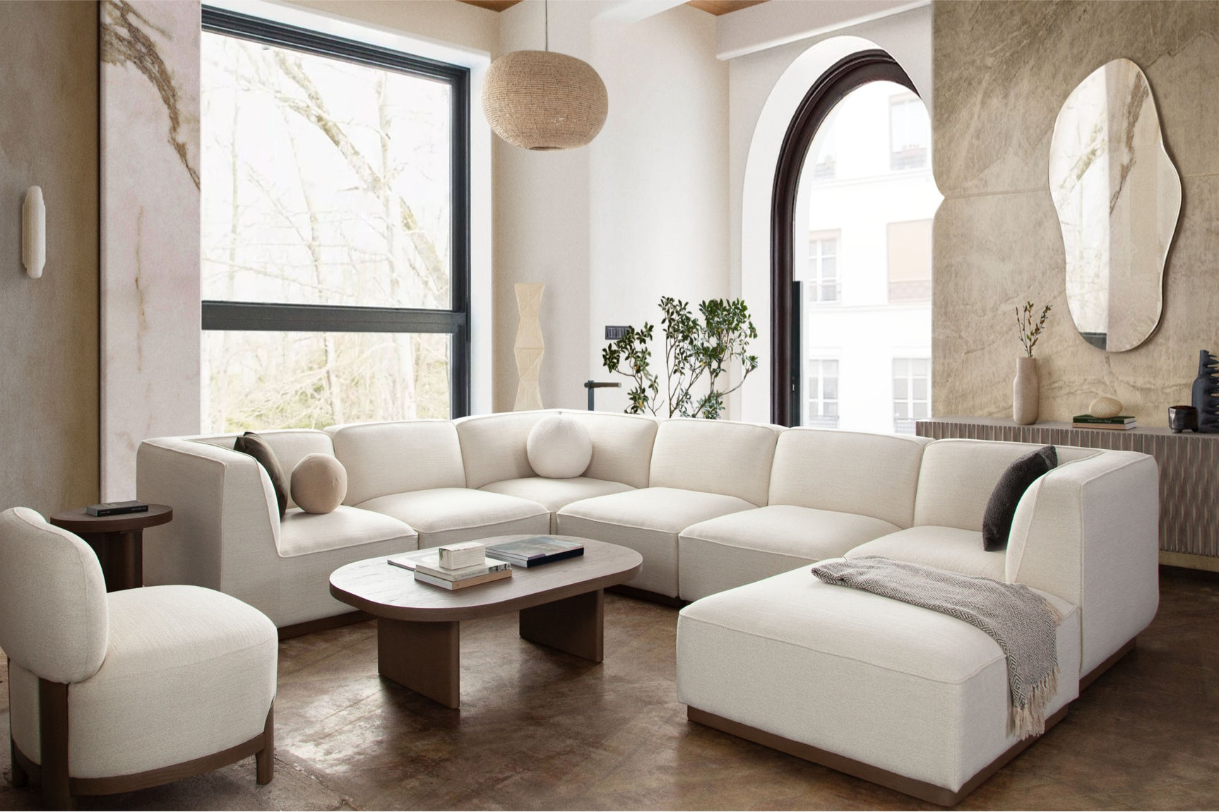 Enola Fabric Ottoman