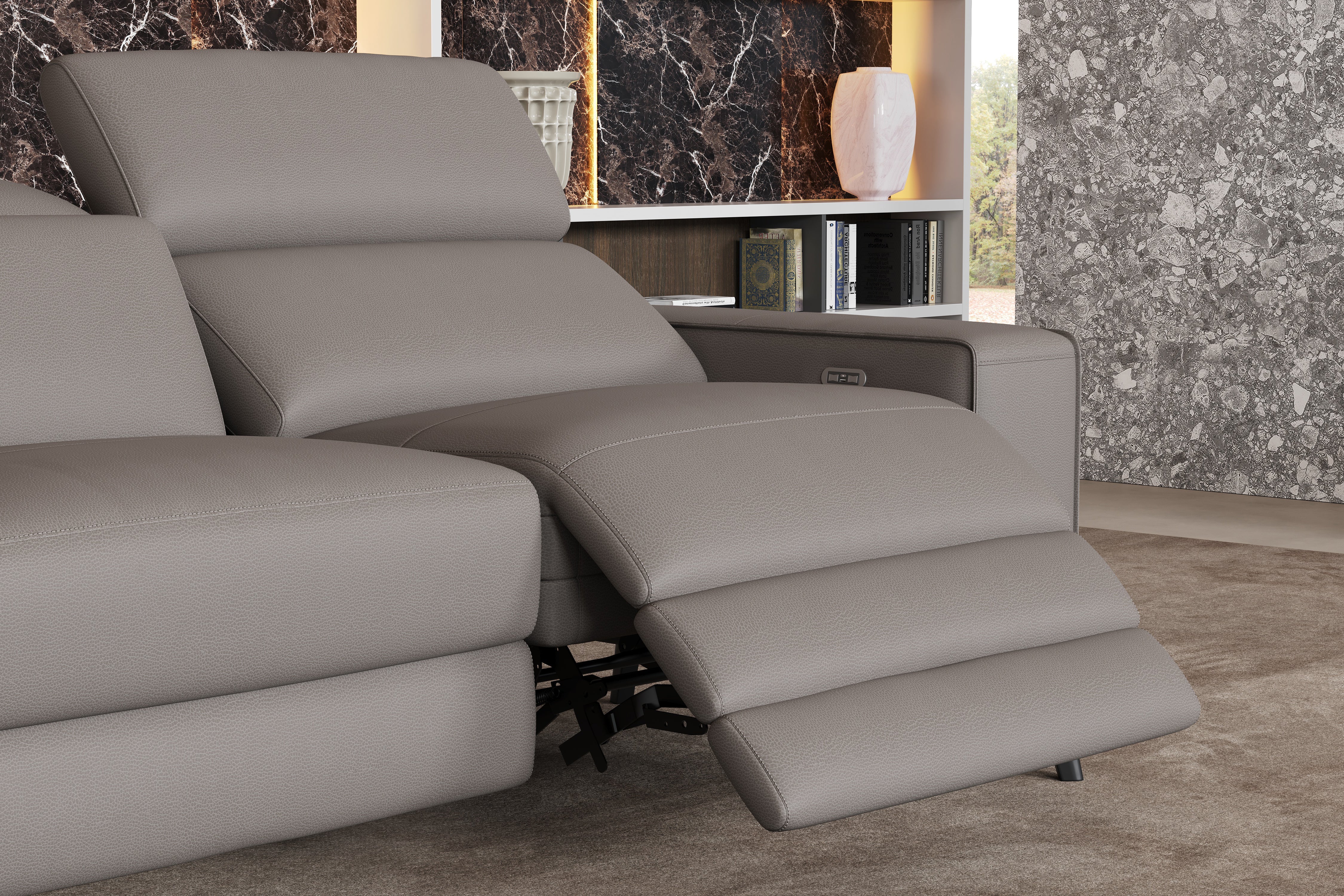Esther Leather Corner Recliner Sectional Sofa