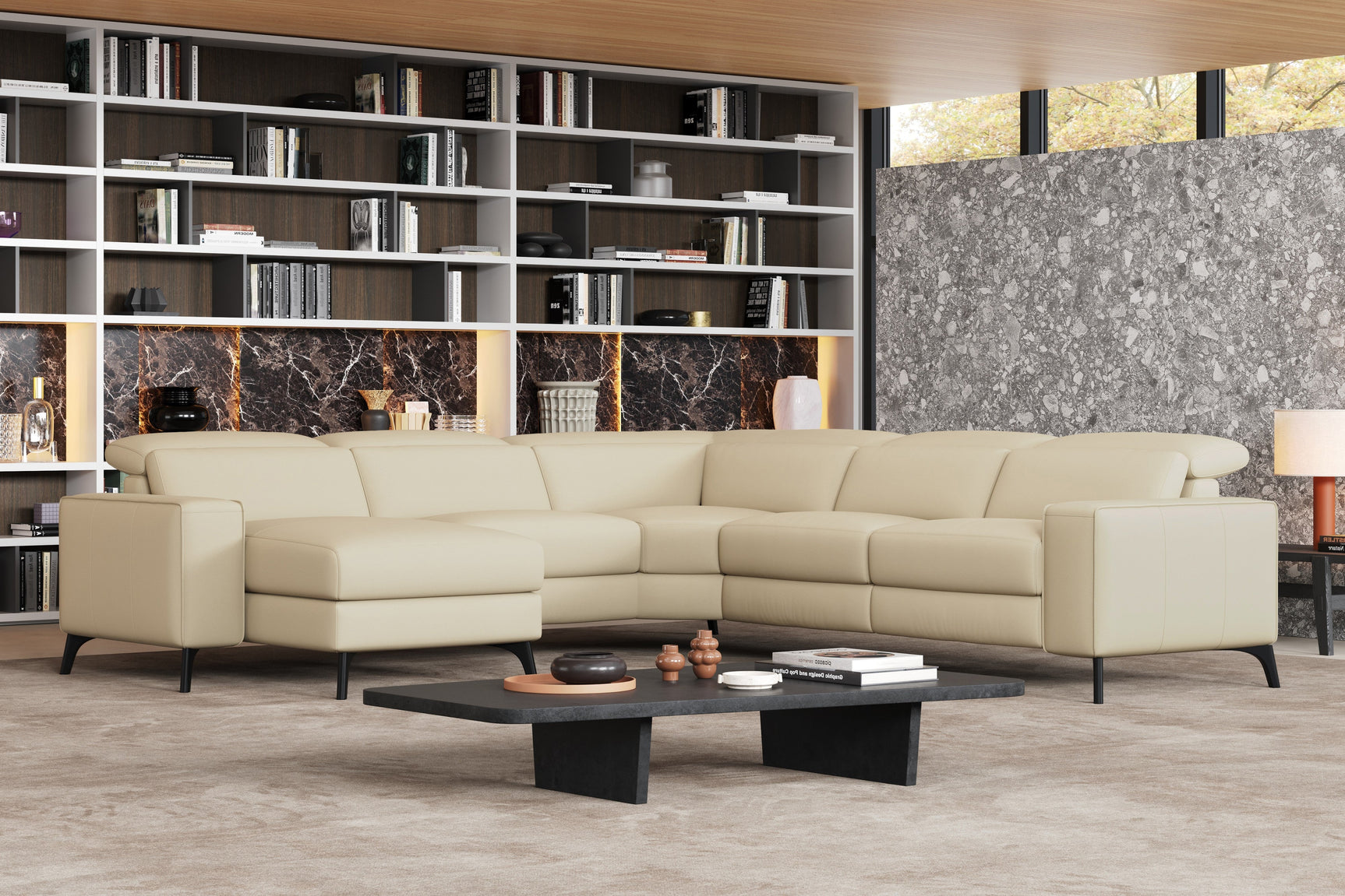 Esther Leather Corner Recliner Sectional Sofa