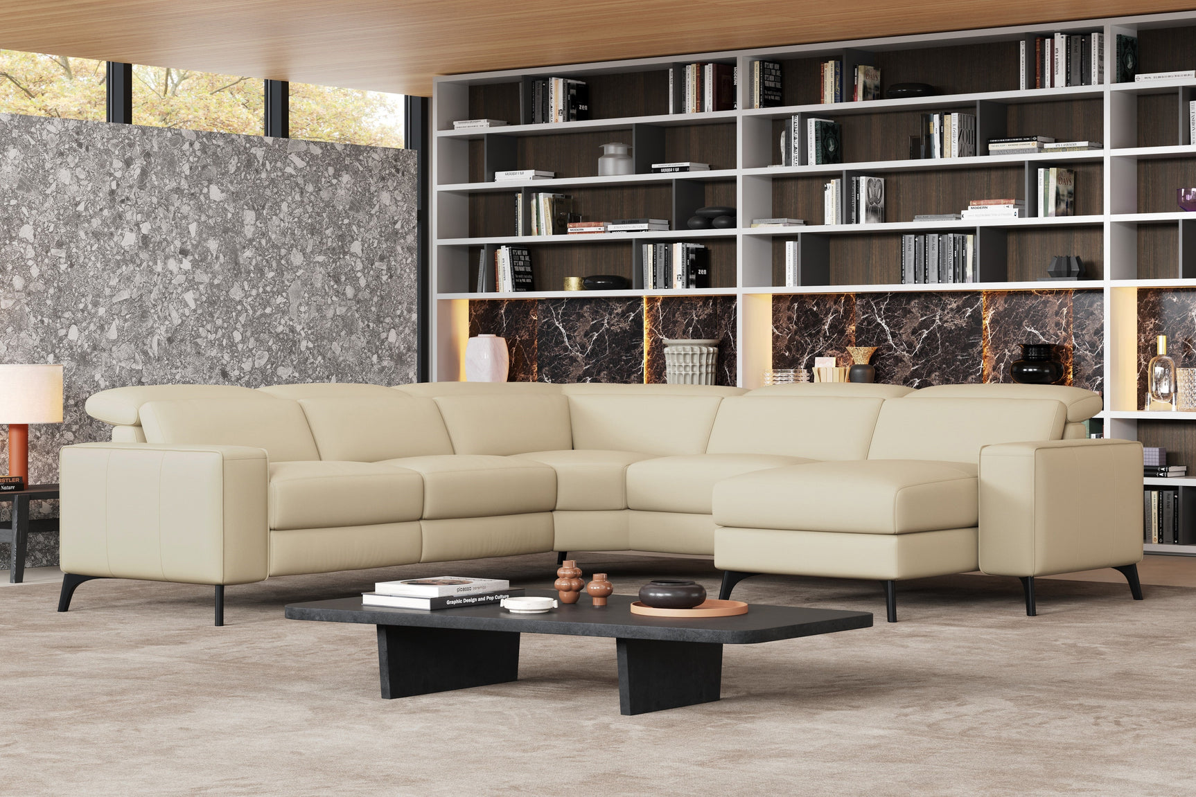 Esther Leather Corner Recliner Sectional Sofa