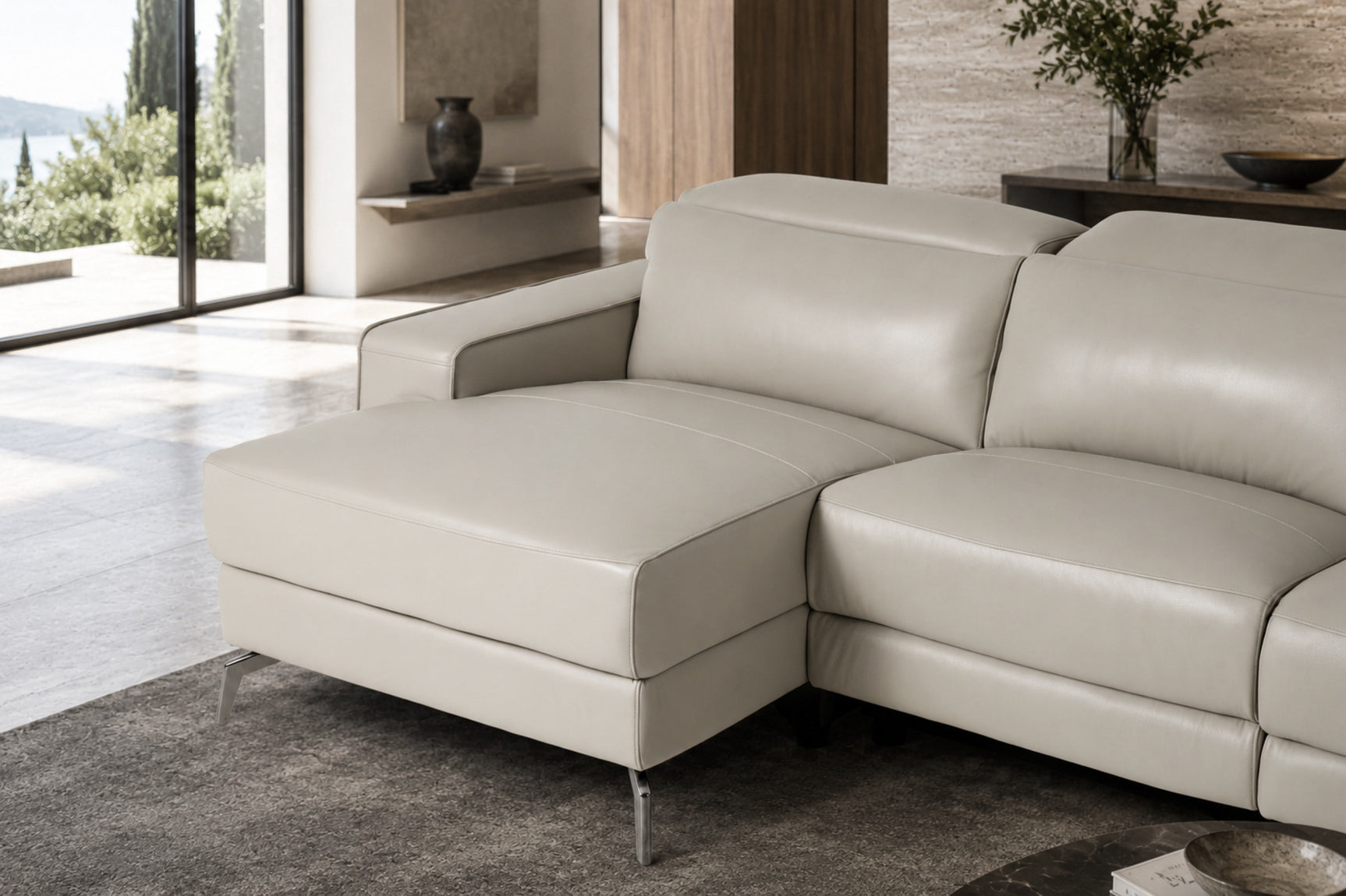 Esther Leather Corner Recliner Sectional Sofa