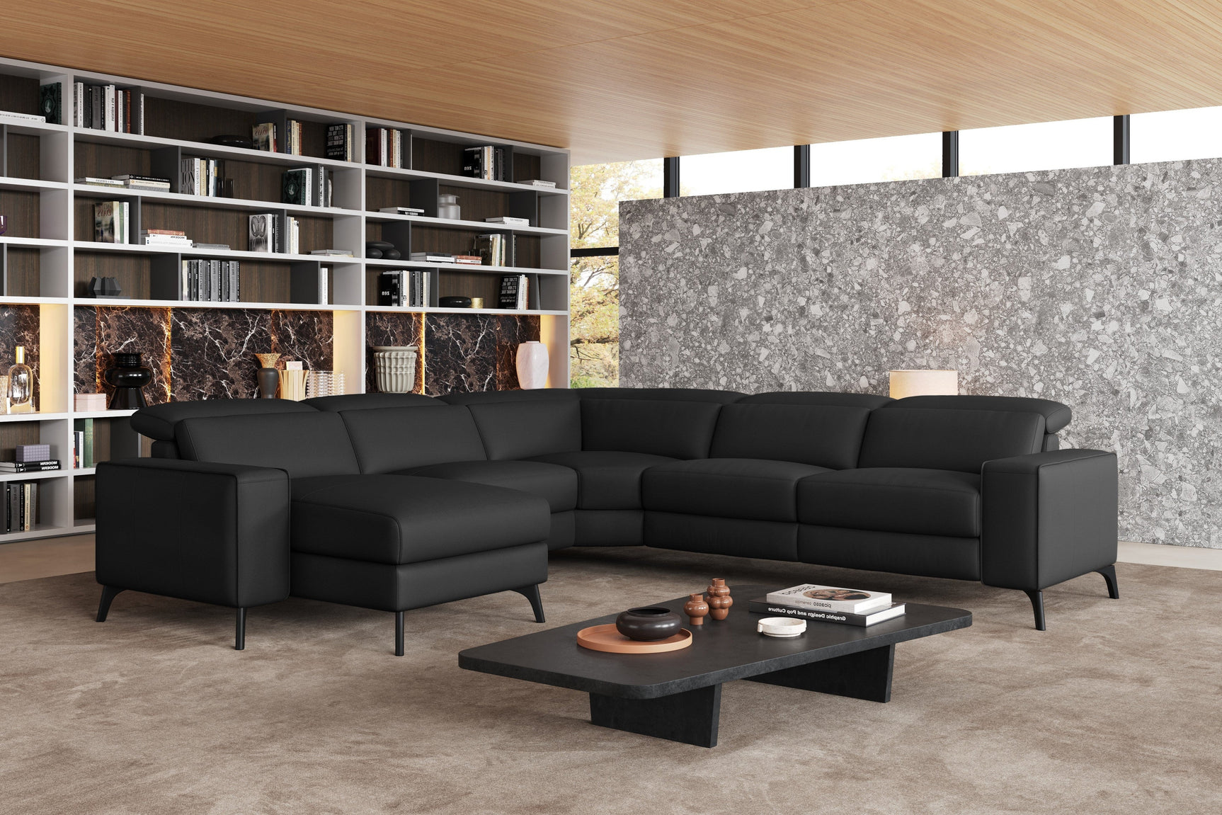 Esther Leather Corner Recliner Sectional Sofa