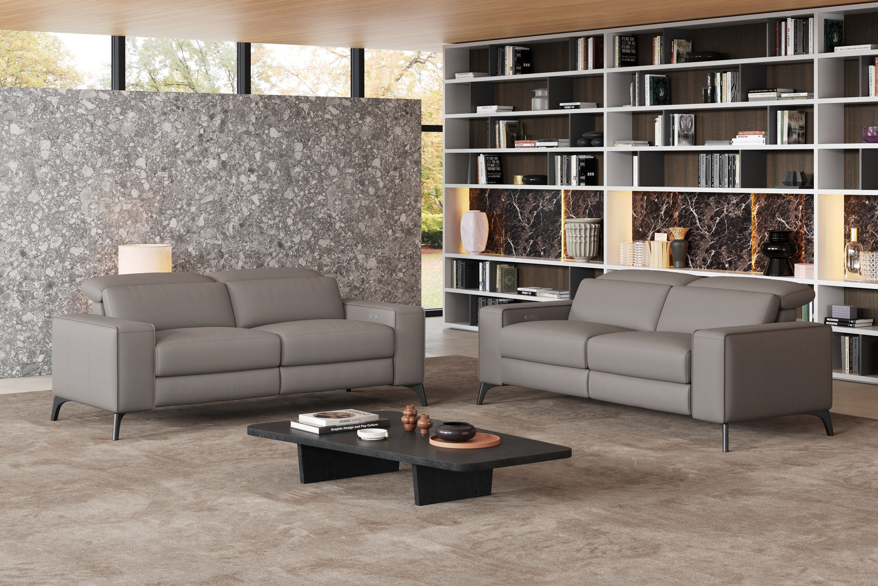 Esther Leather Dual Recliner Sofa