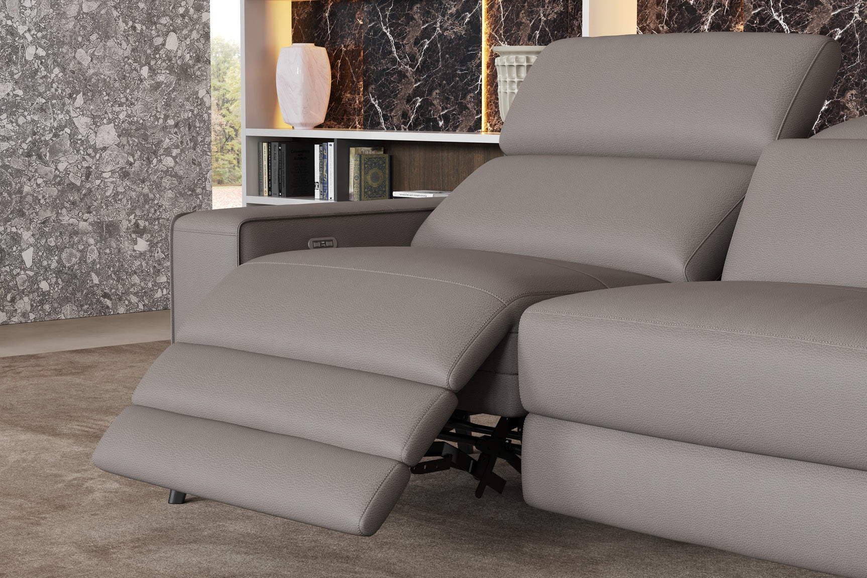 Esther Leather Dual Recliner Sofa