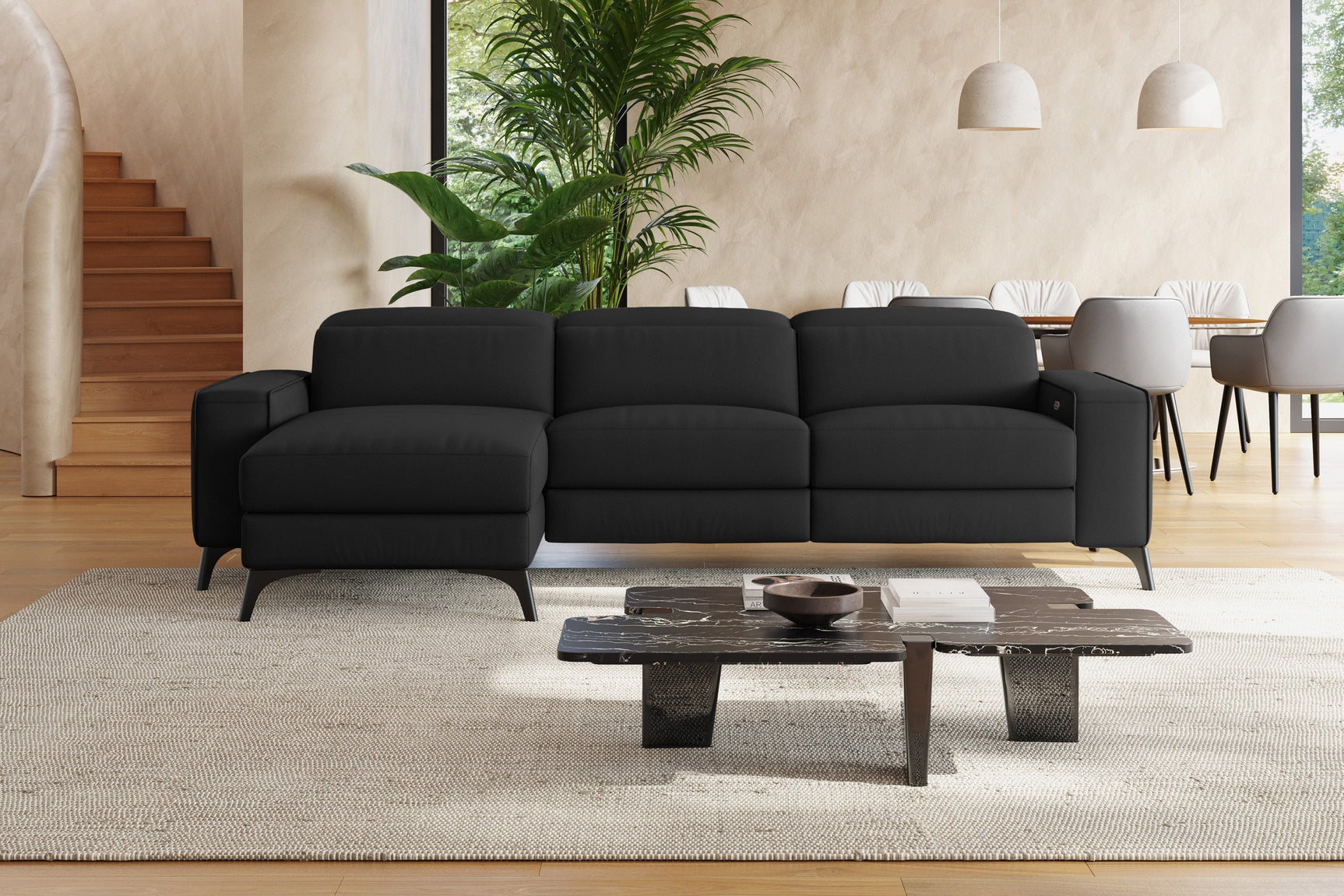 Esther Leather Recliner Sectional Sofa
