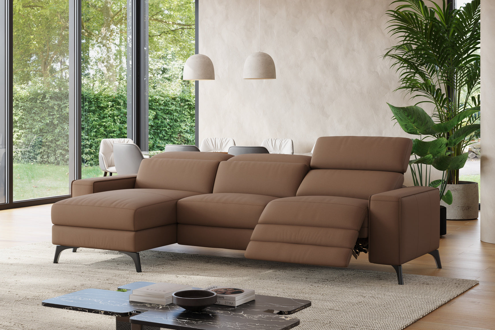 Esther Leather Recliner Sectional Sofa