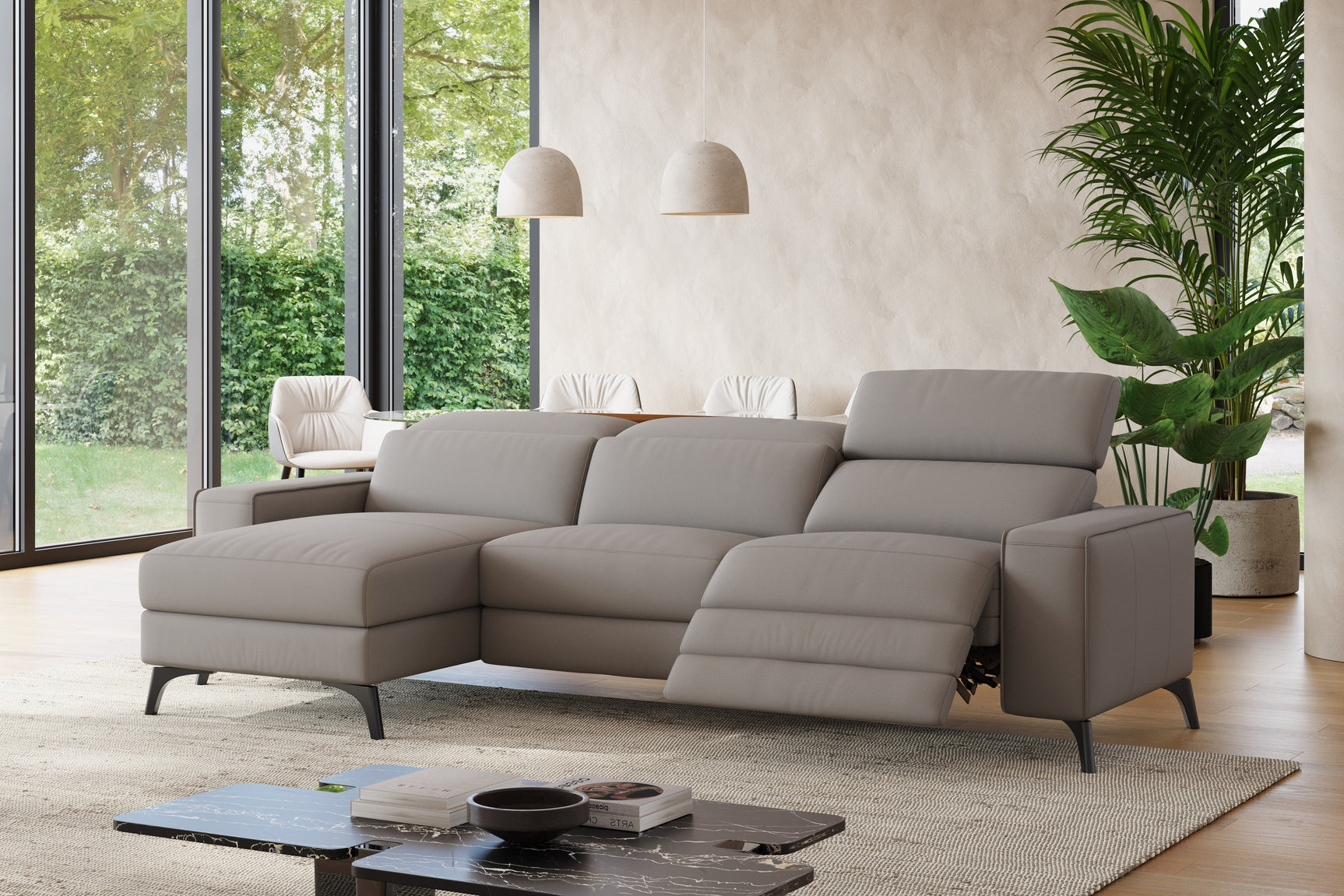 Esther Leather Recliner Sectional Sofa