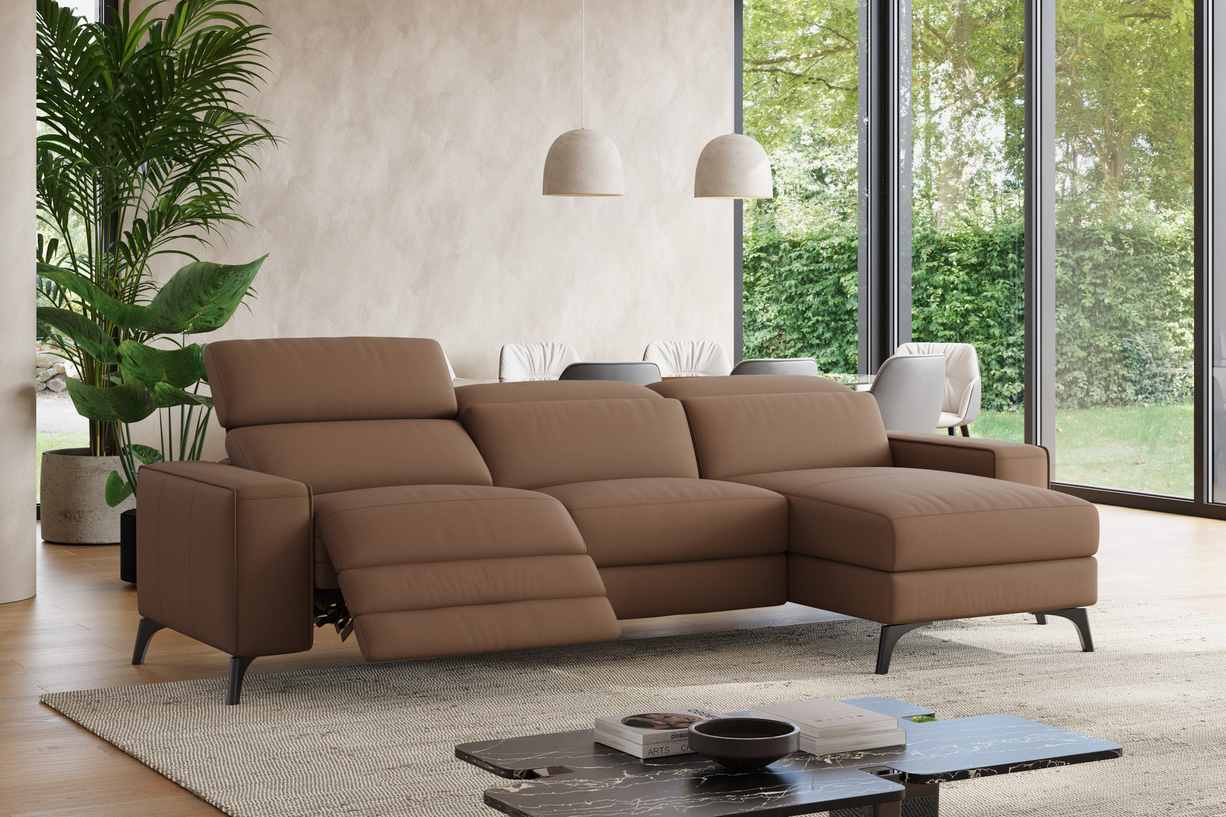 Esther Leather Recliner Sectional Sofa