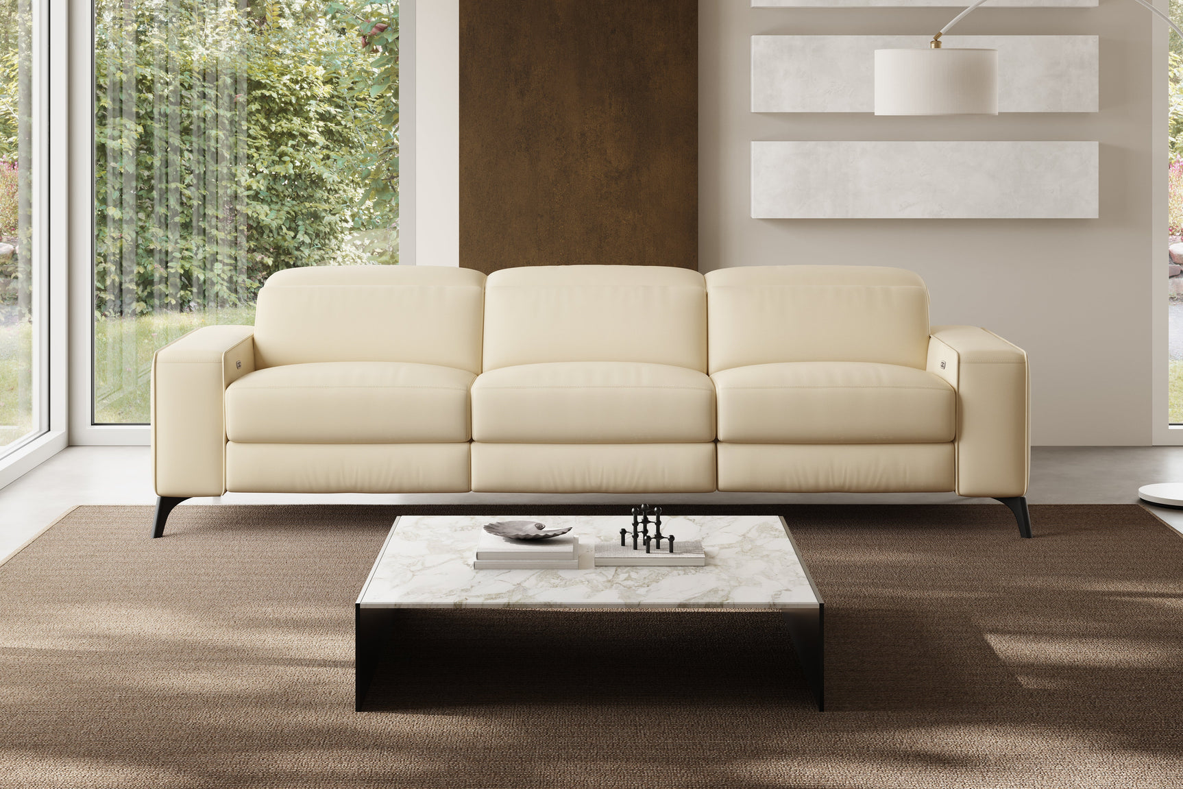 Esther Leather Dual Recliner Sofa