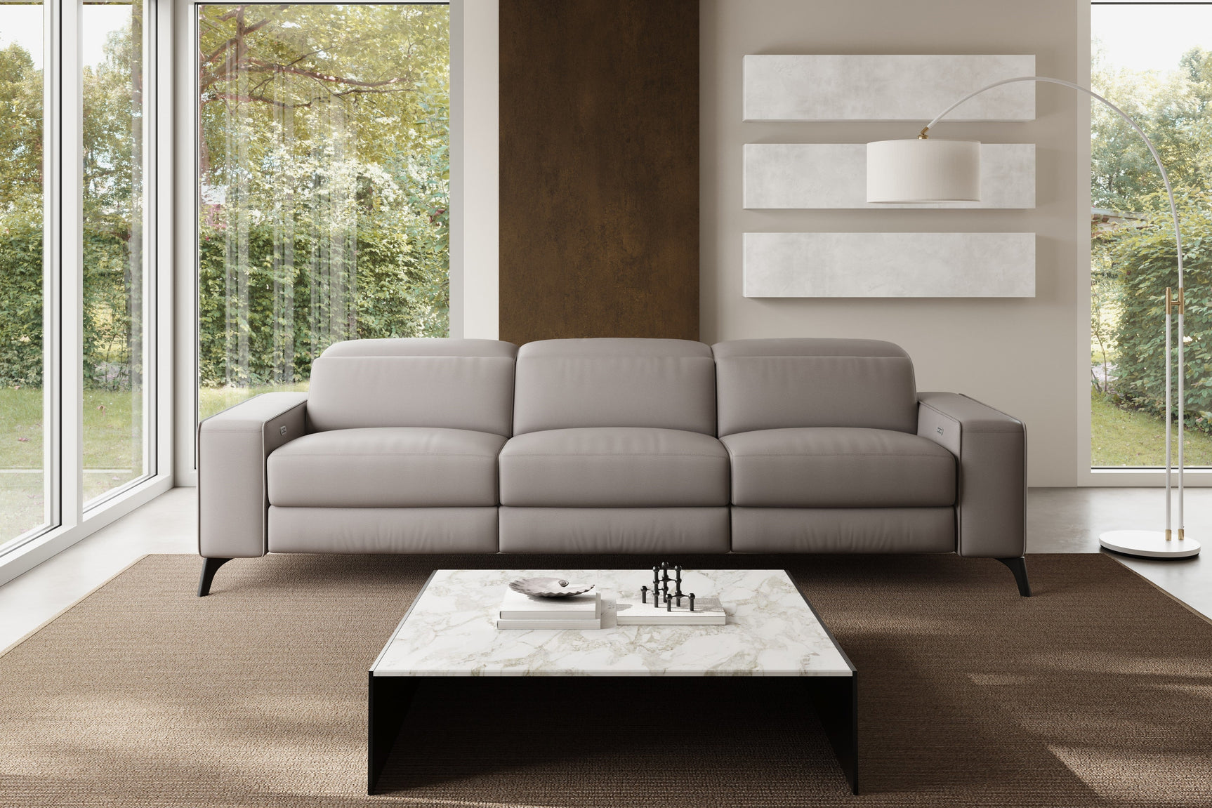 Esther Leather Dual Recliner Sofa