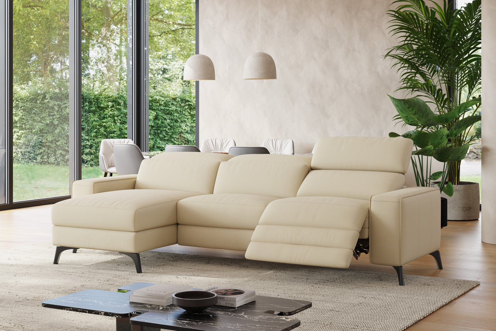 Esther Leather Recliner Sectional Sofa