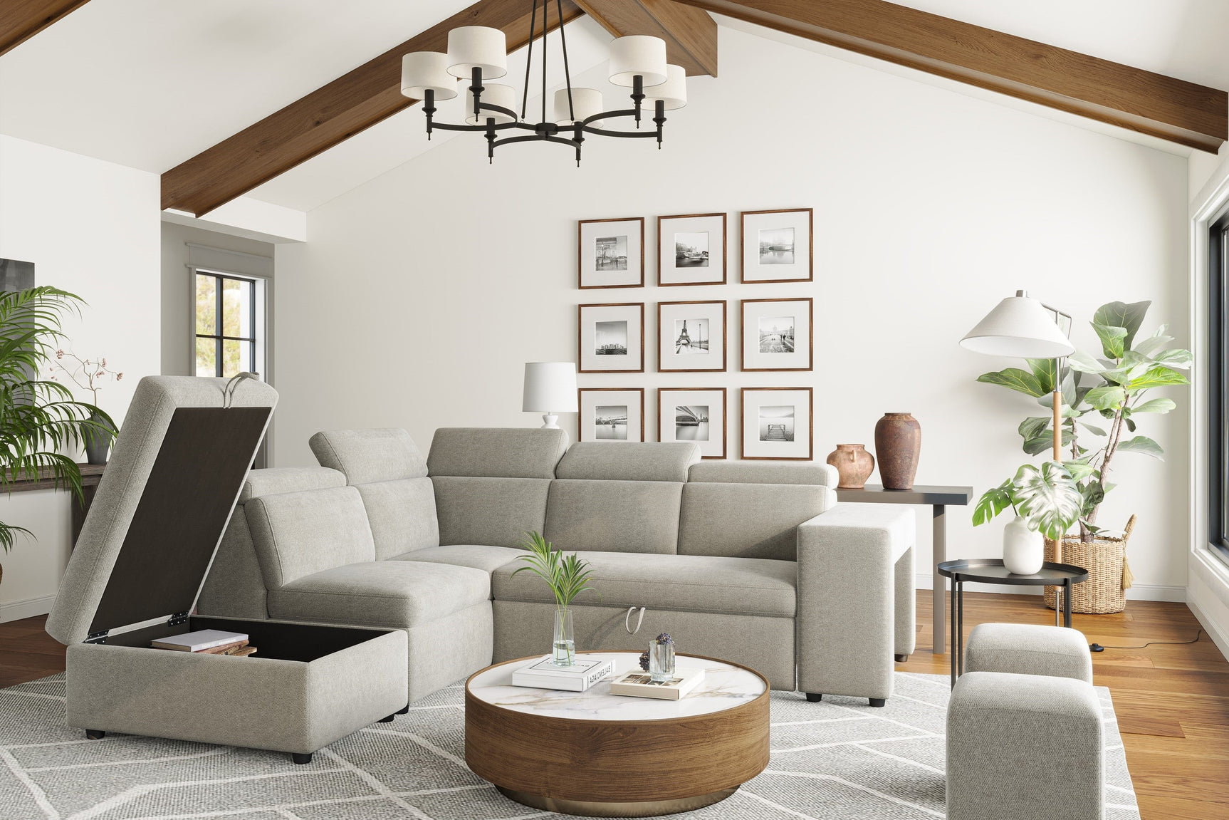 Finn Fabric Sectional Sofa Bed