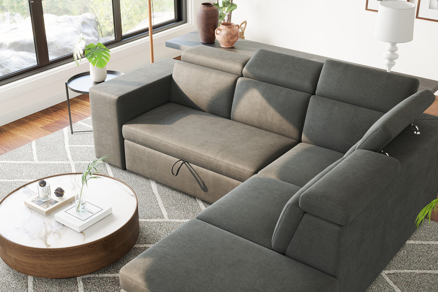 Finn Fabric Sectional Sofa Bed