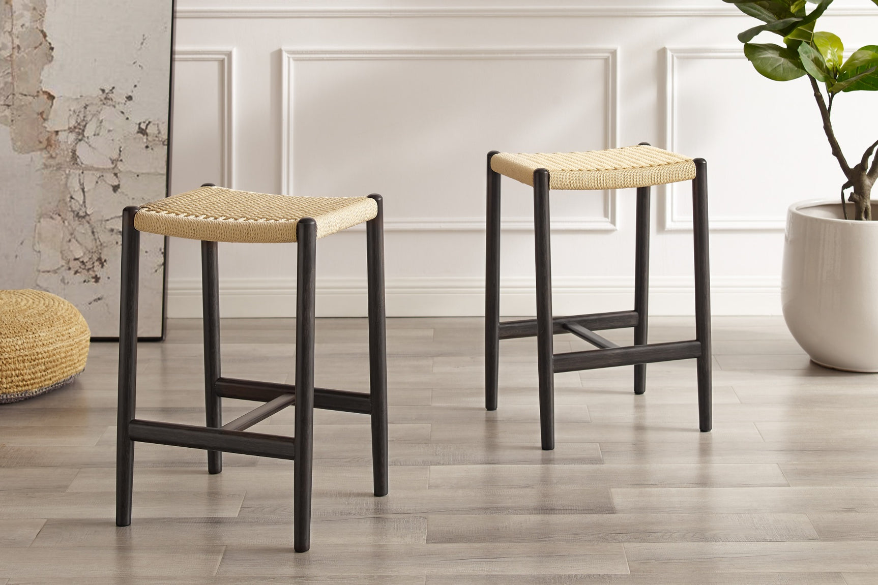 Leif Solid Bamboo Counter Height Stool