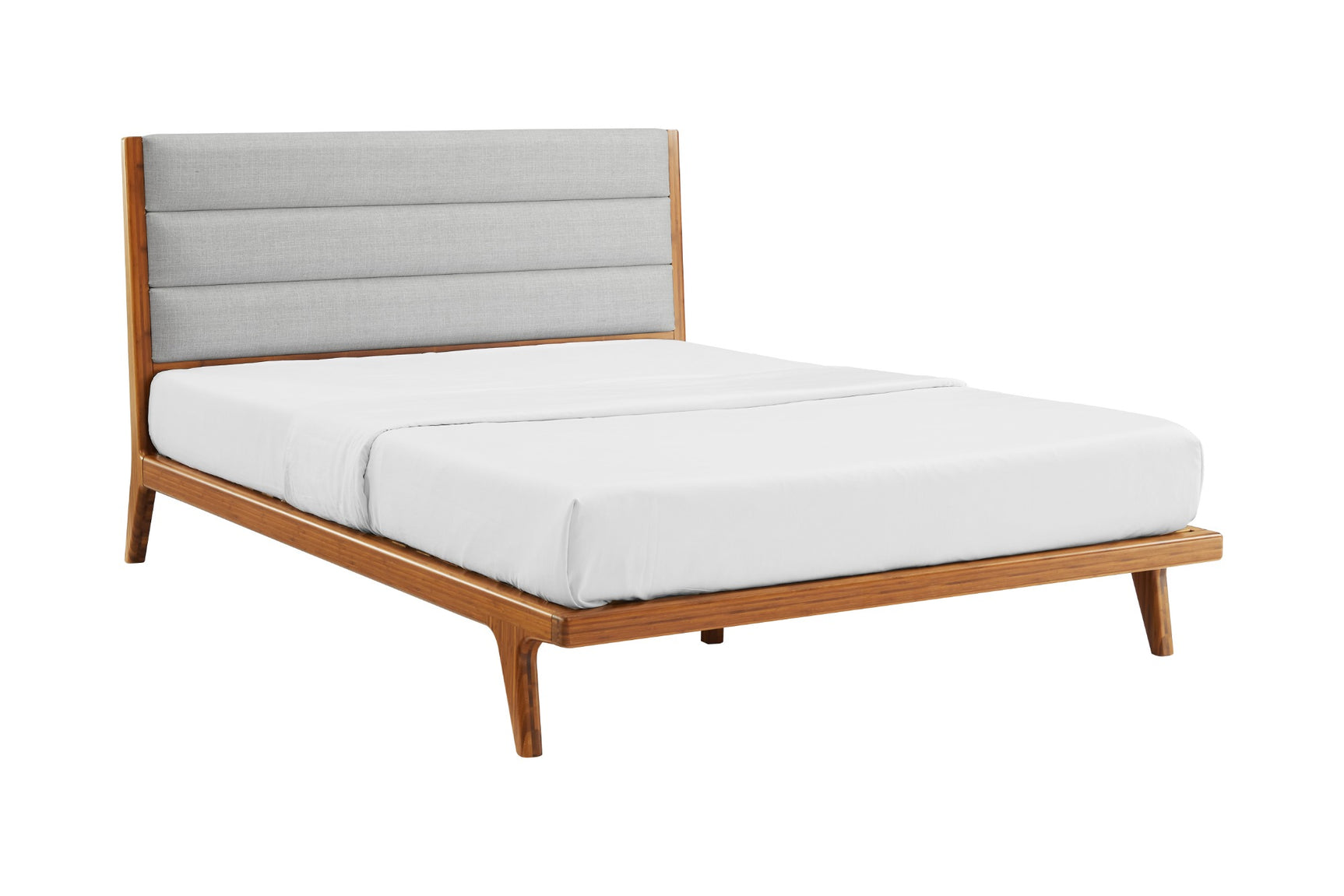 Mercury Fabric Upholstered Bamboo Bed Frame