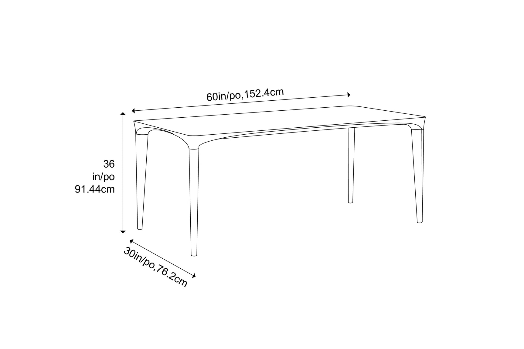 Marseilles Solid Bamboo Dining Table