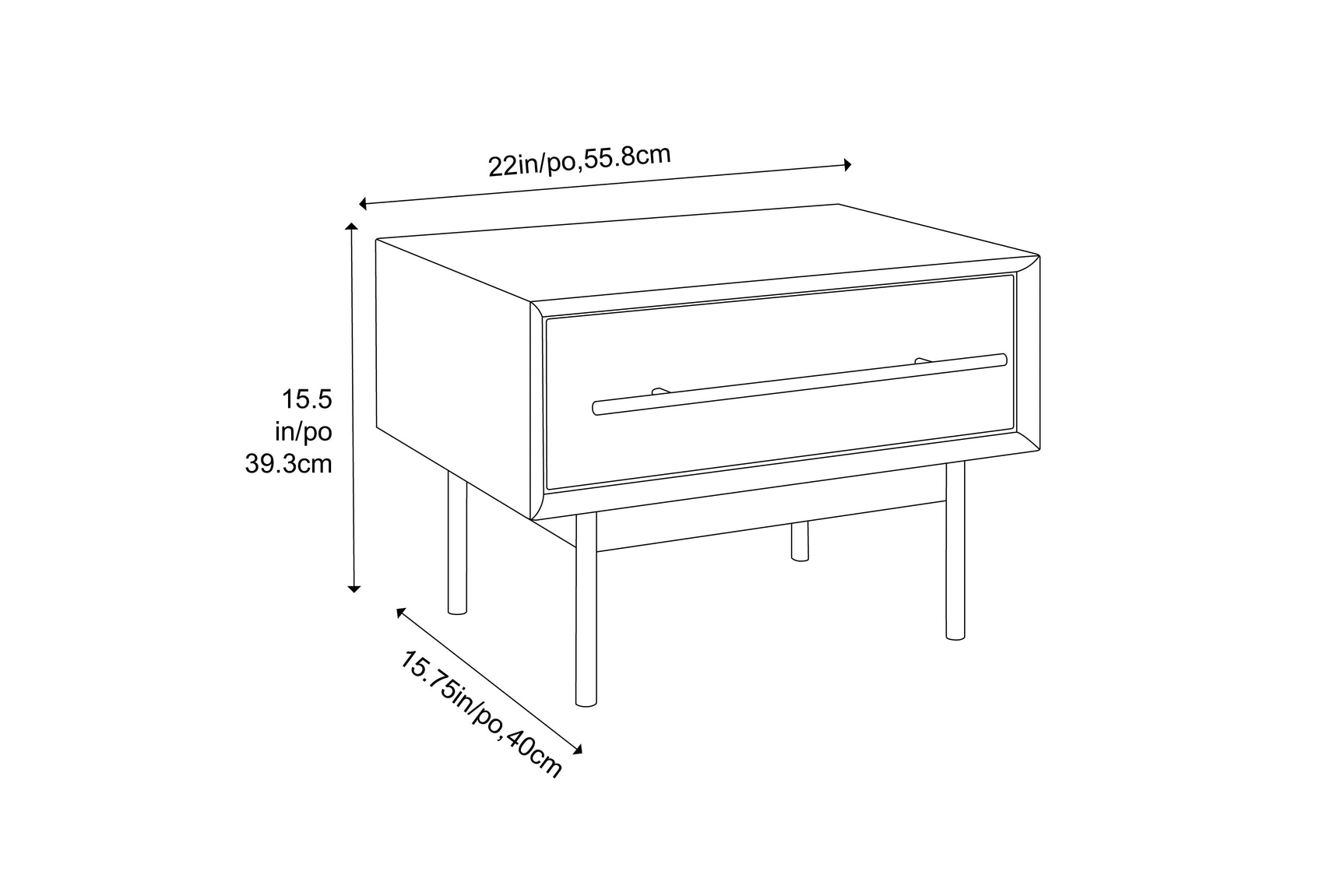 Santa Cruz Solid Moso Bamboo 1 Drawer Nightstand