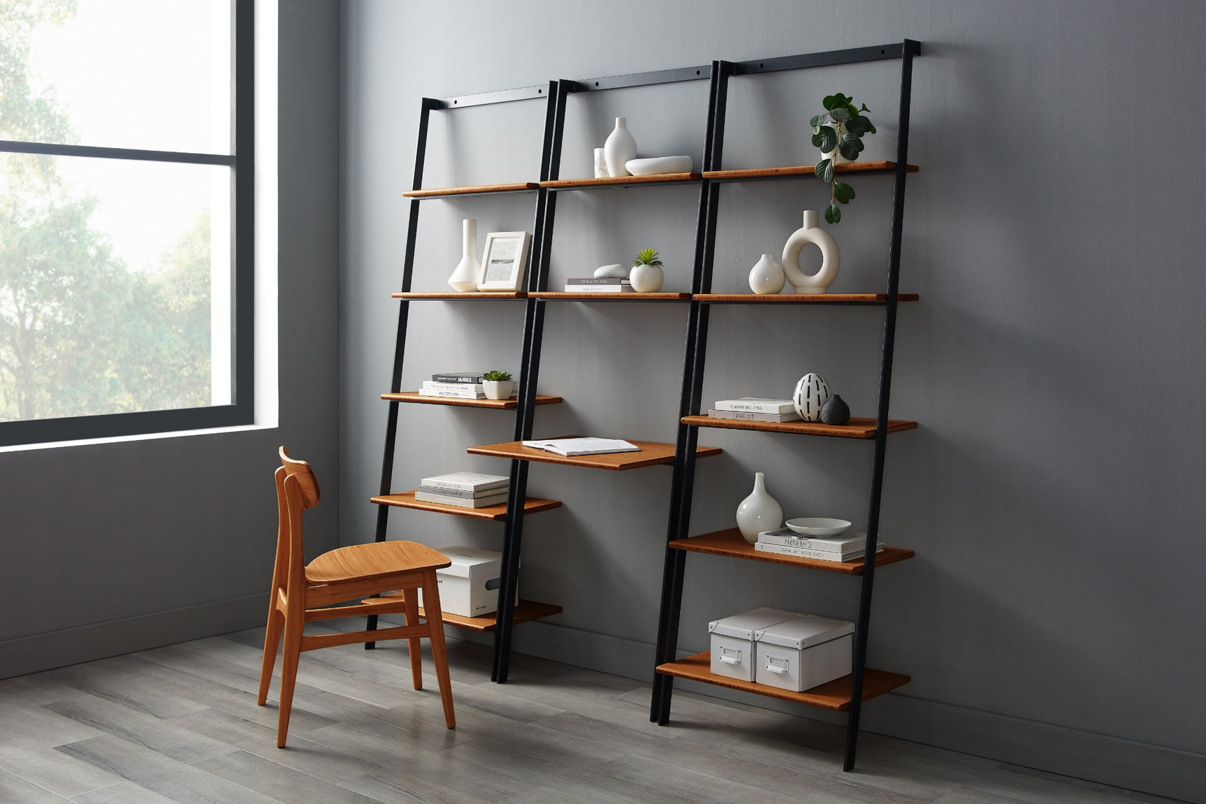 Studio Plus Solid Bamboo Leaning Desk